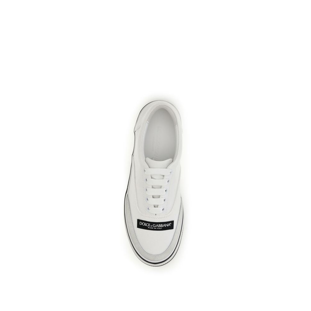 Dolce & Gabbana White Cotton Low Top Sneakers