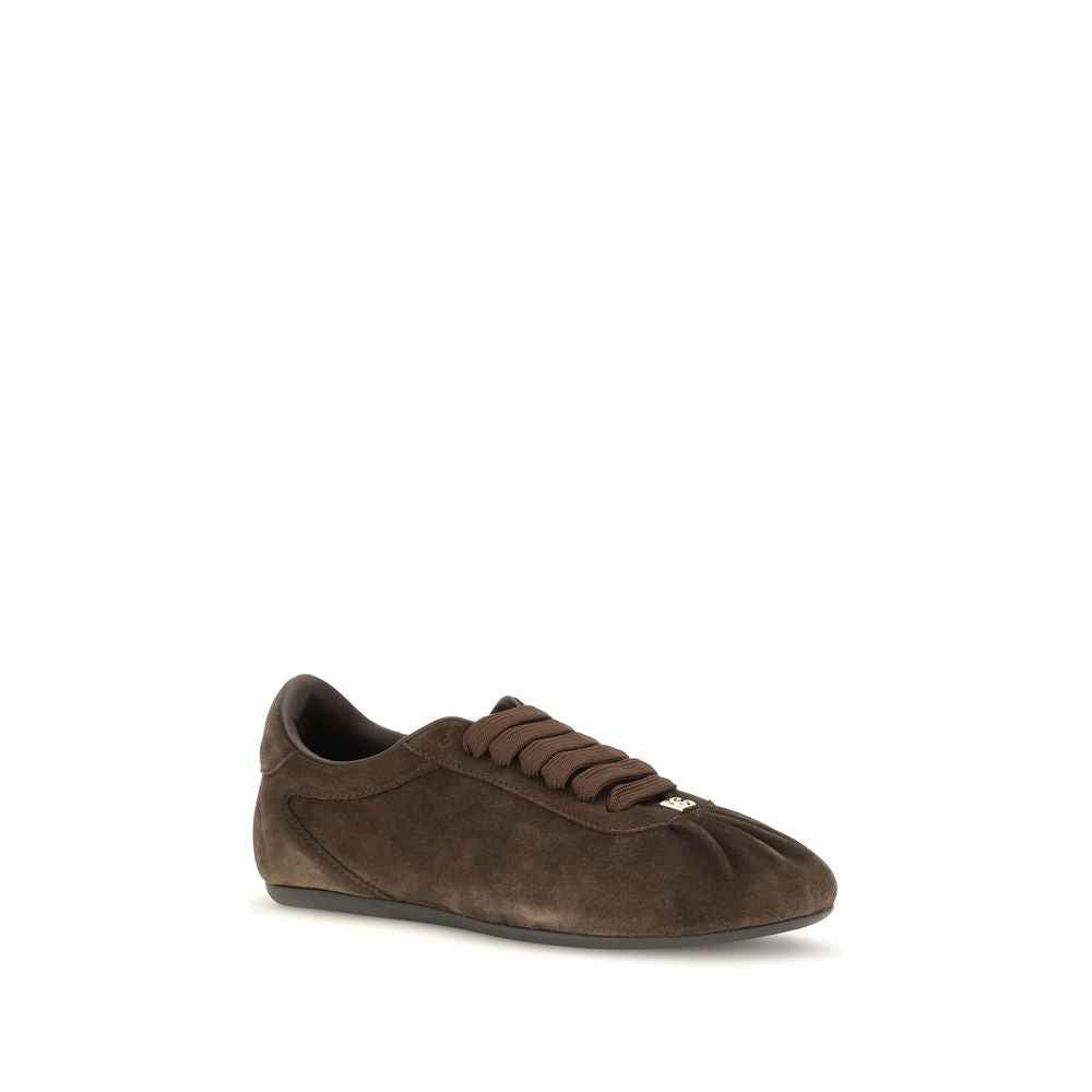 Dolce & Gabbana Brown Suede Leather Low Top Sneakers