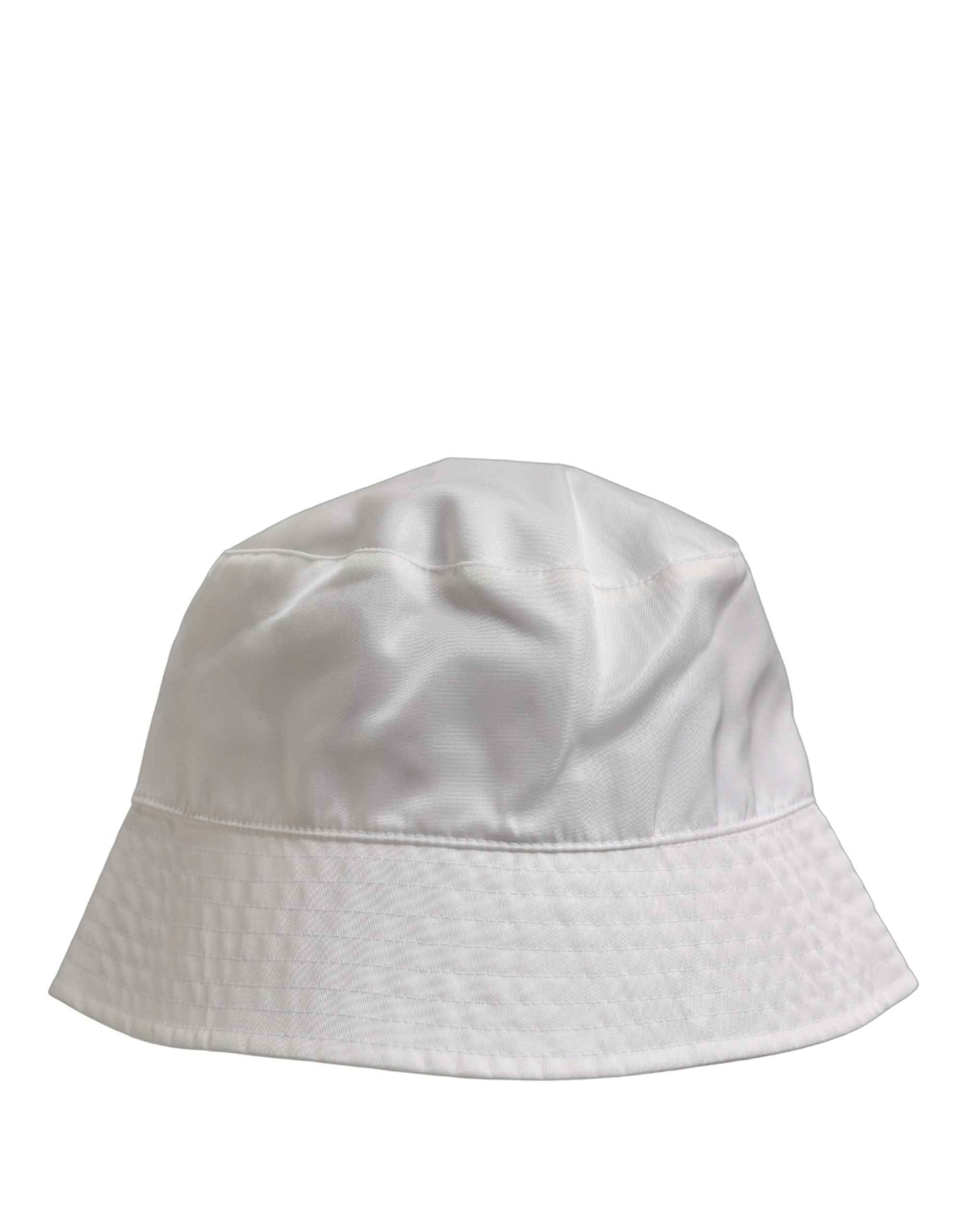 Dolce & Gabbana Men White Nylon Wide Brim Bucket Capello Hat