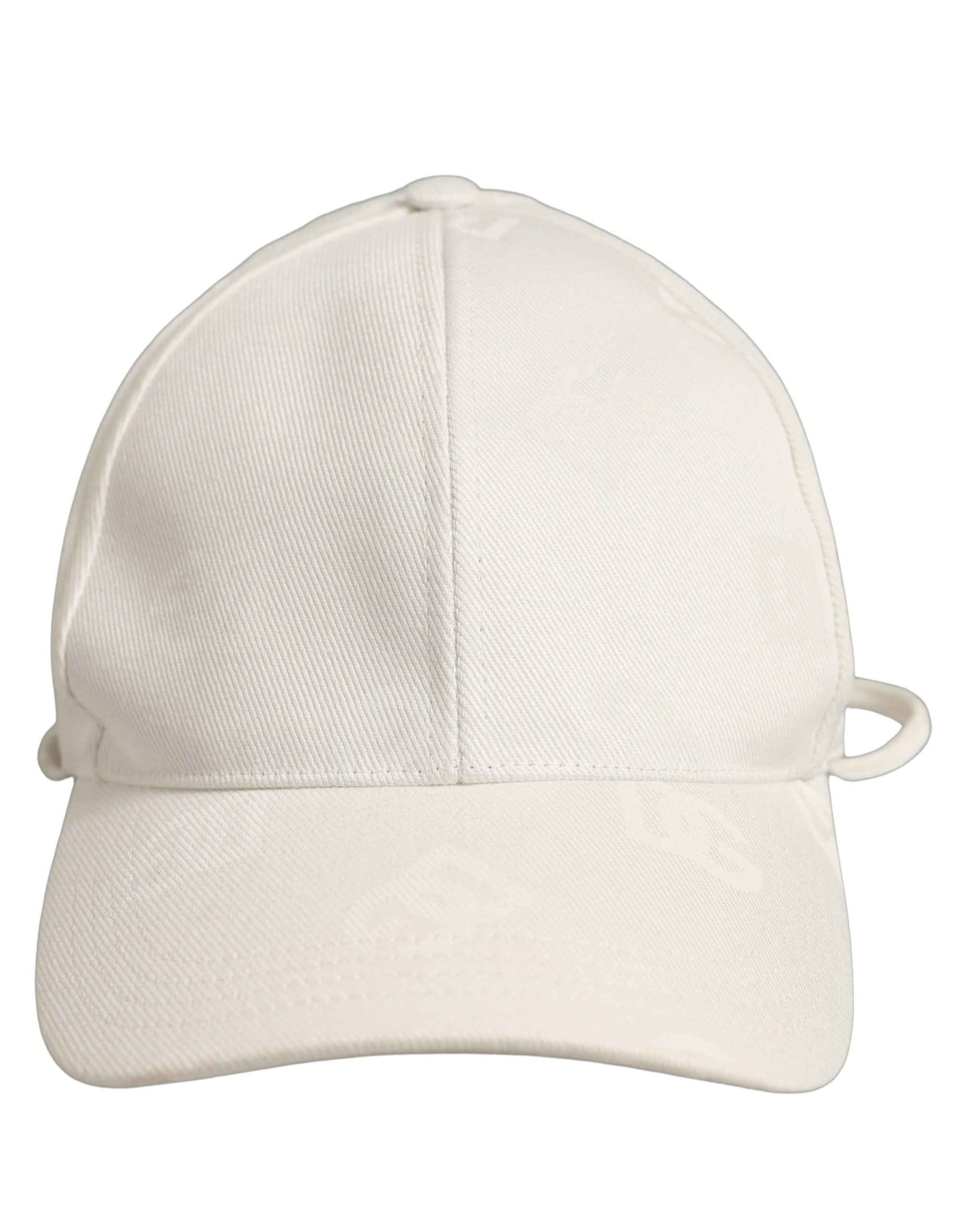 Dolce & Gabbana Men White Cotton Stretch Baseball Capello Hat