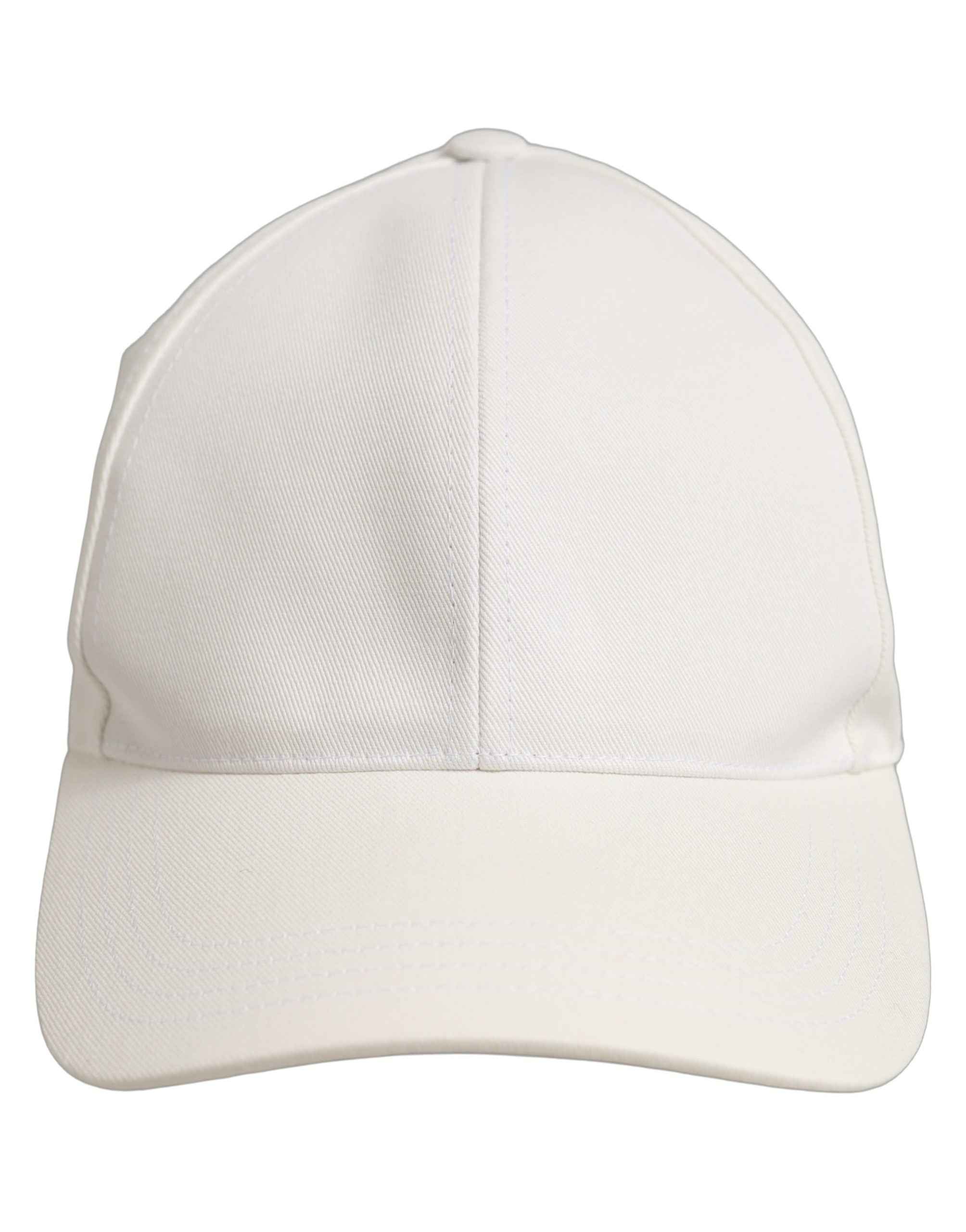 Dolce & Gabbana Men White Cotton Baseball Capello 6 Panels Hat