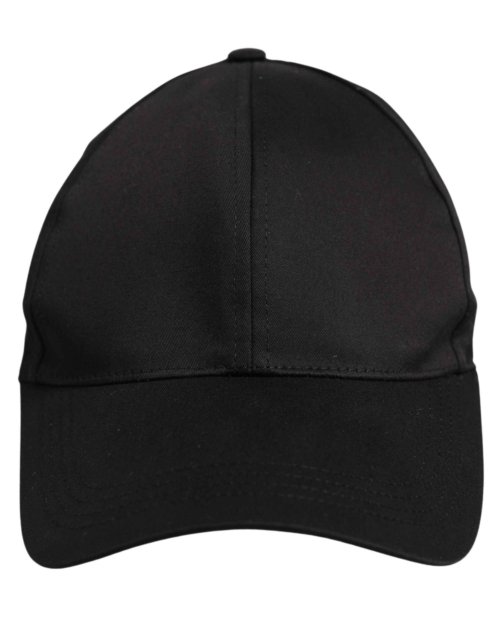 Dolce & Gabbana Men Black Cotton Baseball Cap 6 Panels Hat