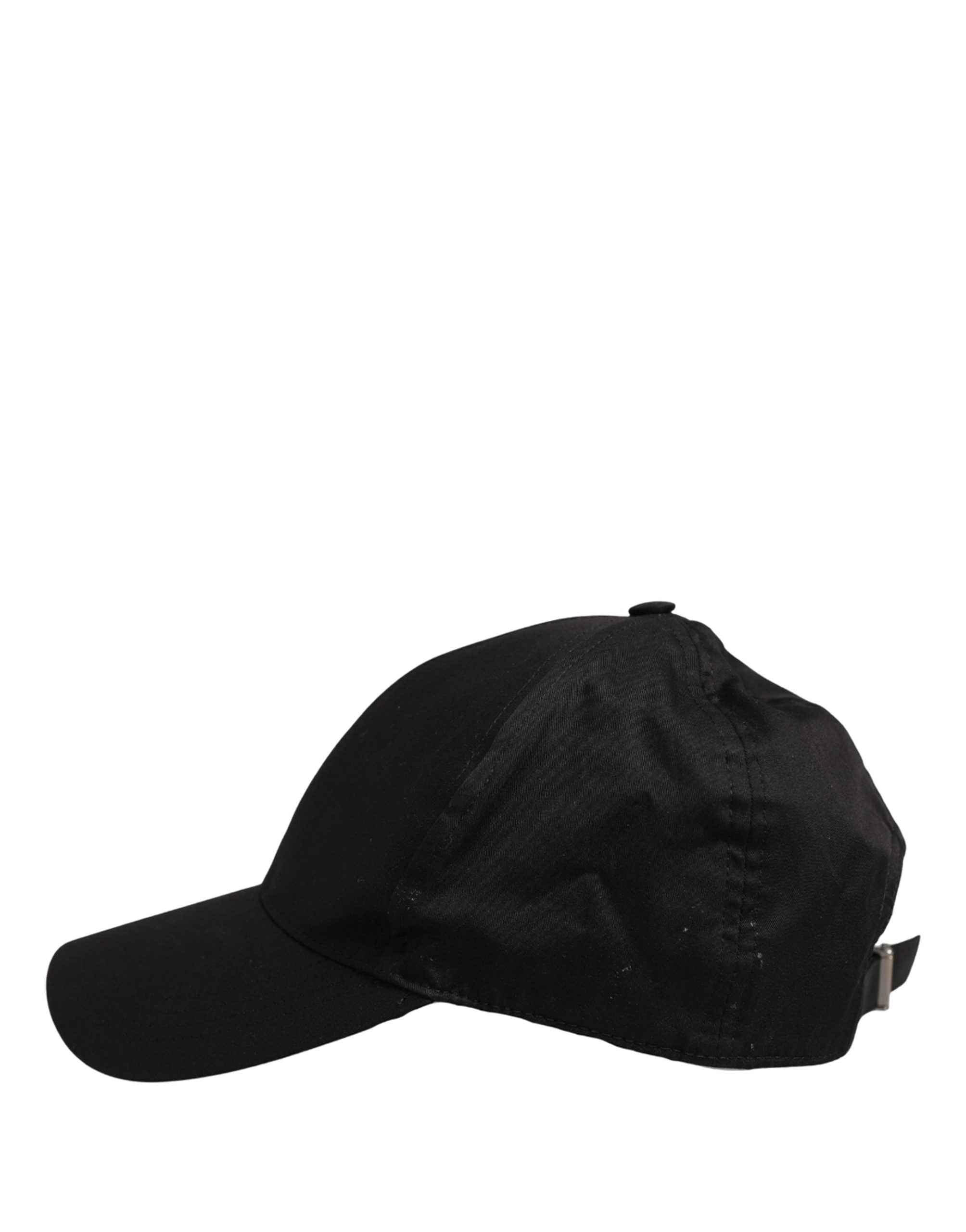 Dolce & Gabbana Men Black Cotton Baseball Cap 6 Panels Hat