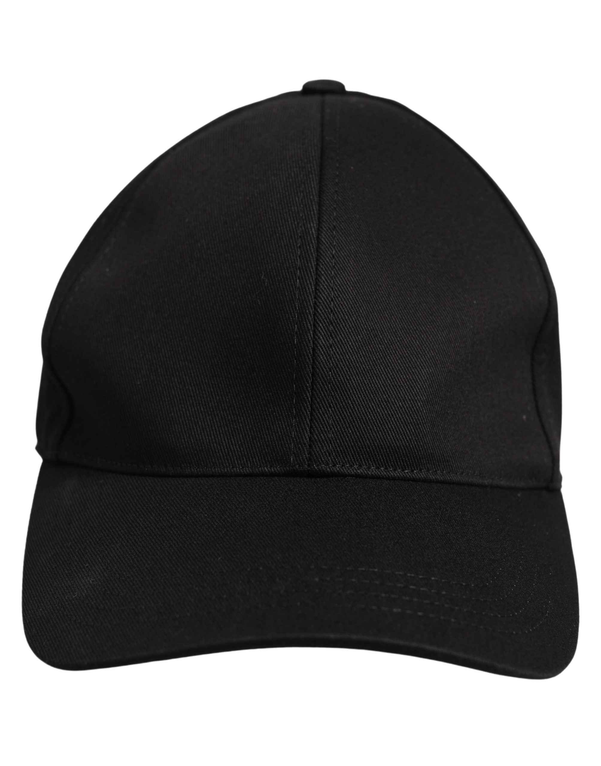 Dolce & Gabbana Men Black Cotton Baseball Capello 6 Panels Hat