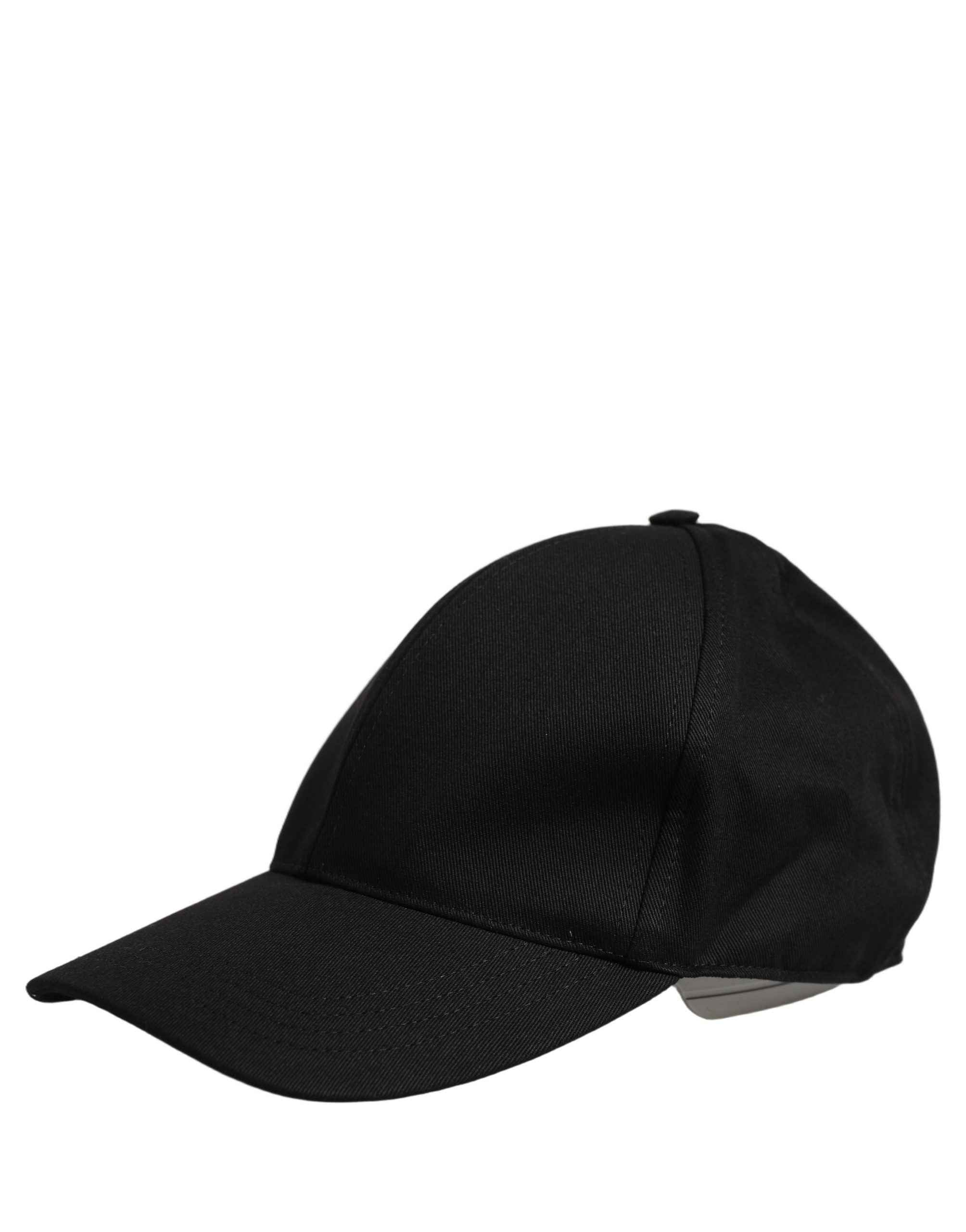 Dolce & Gabbana Men Black Cotton Baseball Capello 6 Panels Hat