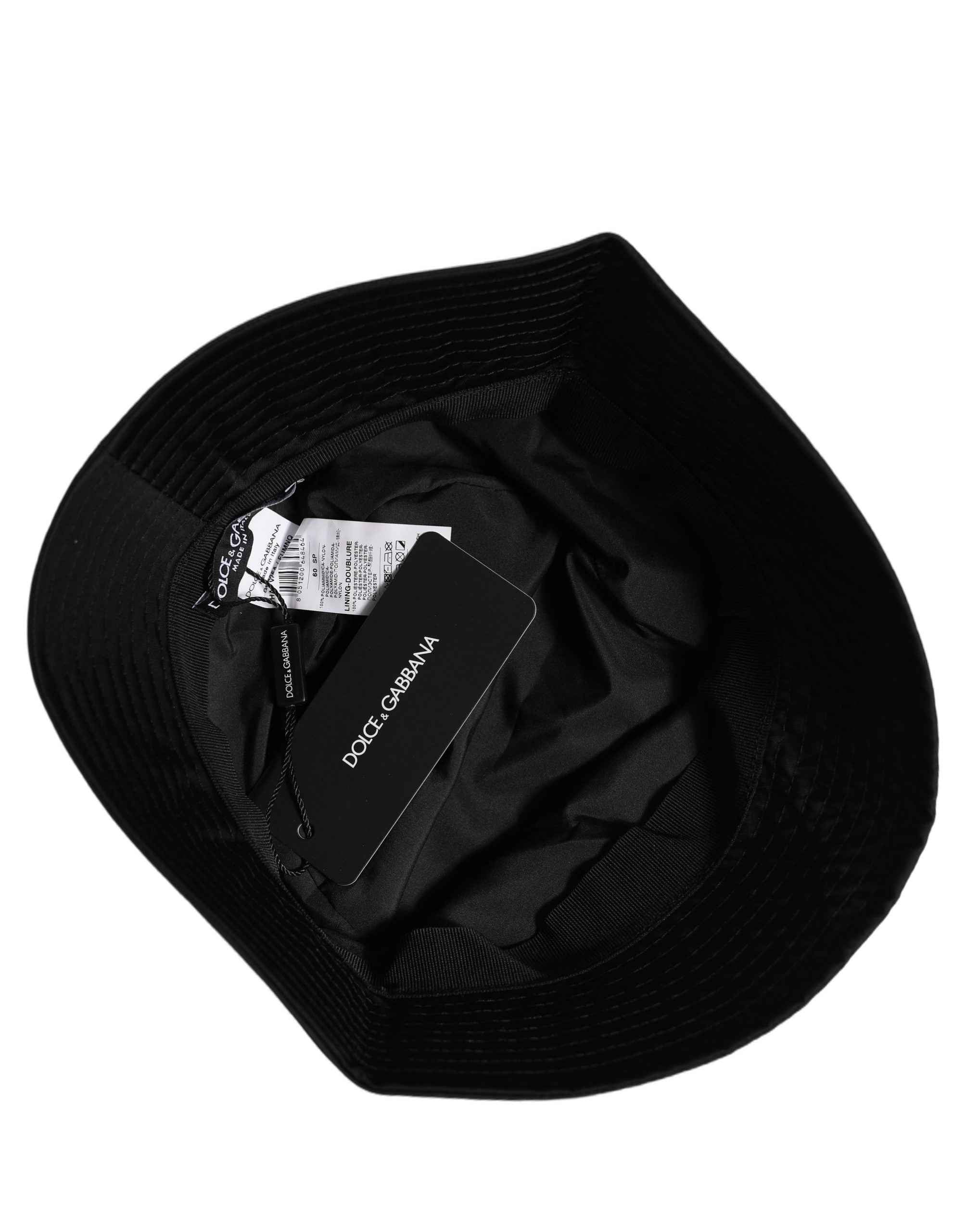 Dolce & Gabbana Men Black Nylon Wide Brim Bucket Capello Hat