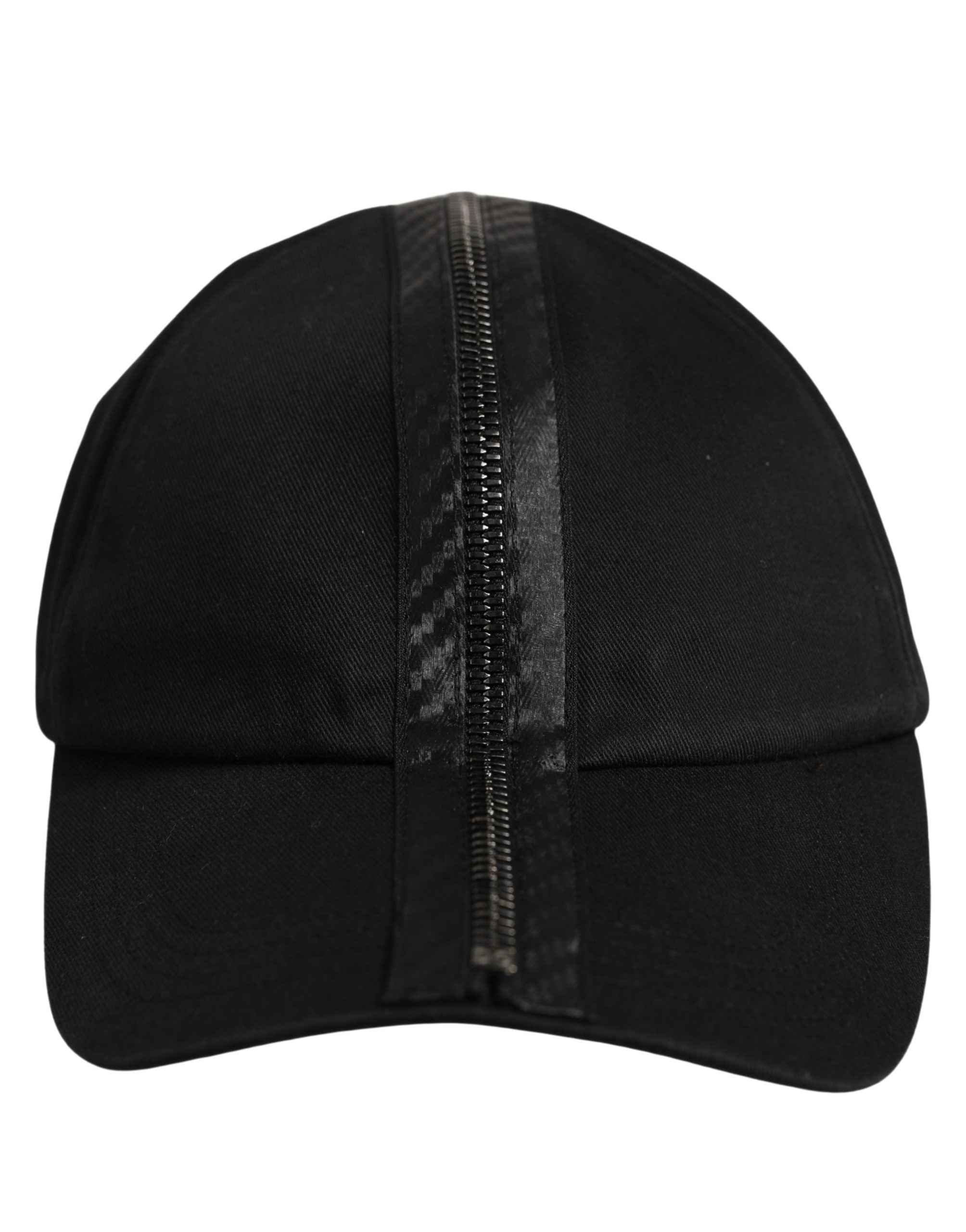 Dolce & Gabbana Men Black Cotton Baseball Cap 6 Panels Hat