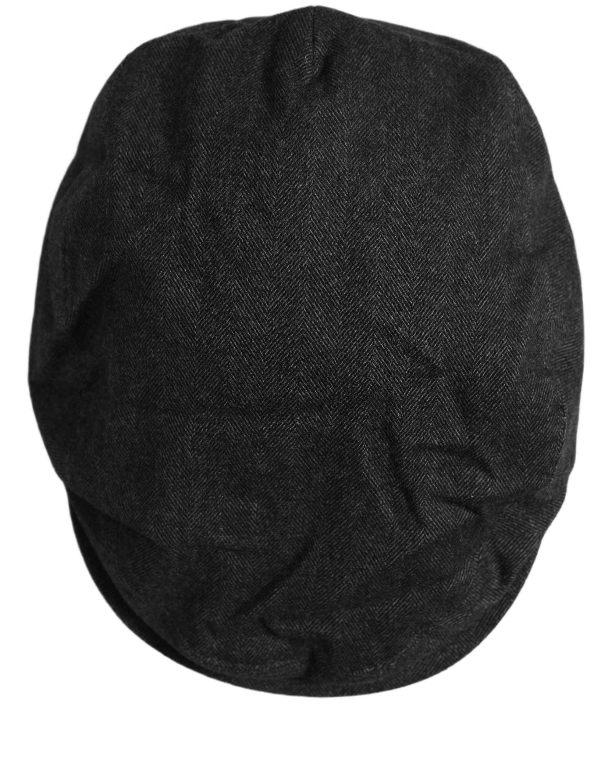 Dolce & Gabbana Men Black Cotton Flat Cloth Newsboy Cap Hat