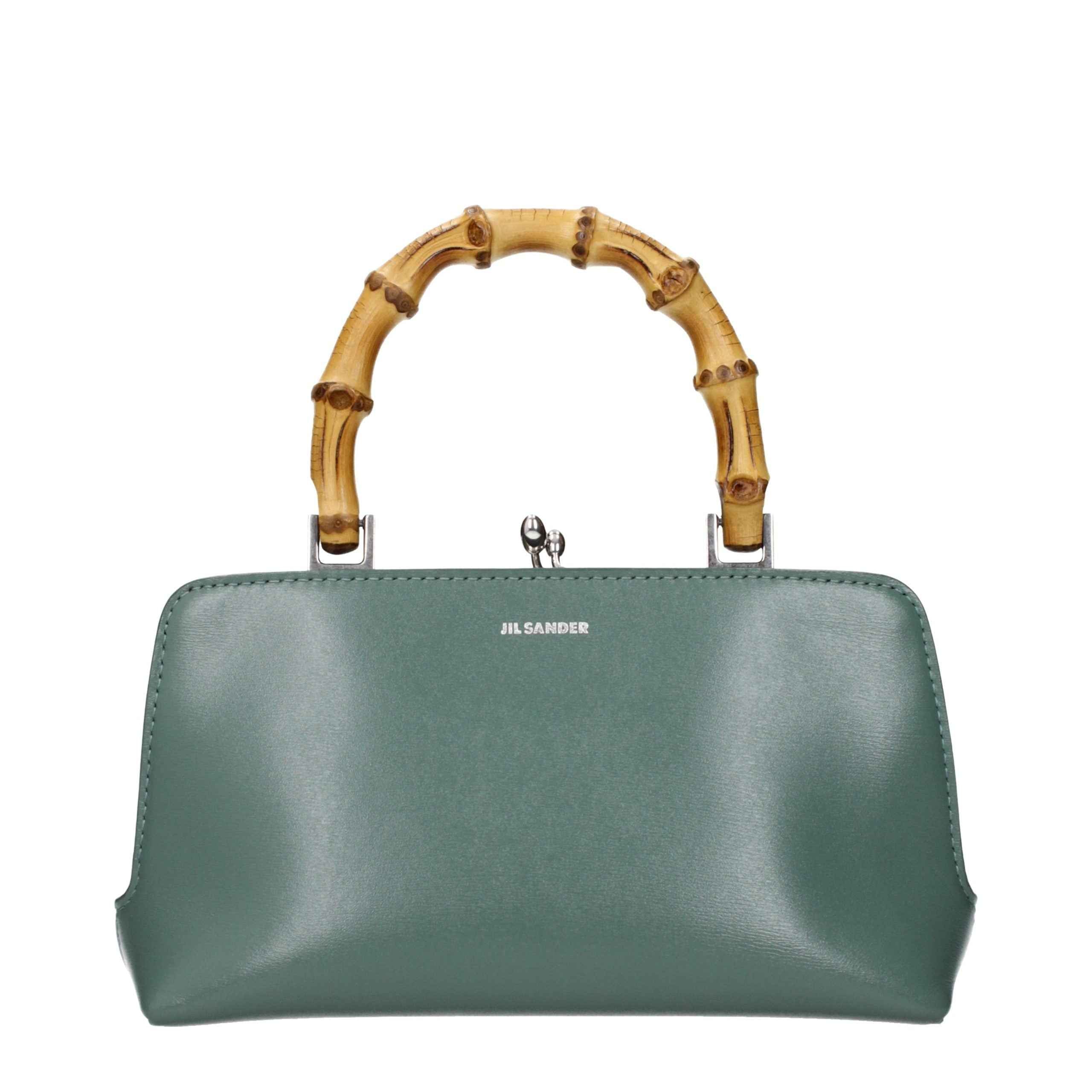 Jil Sander Green Leather Handbag