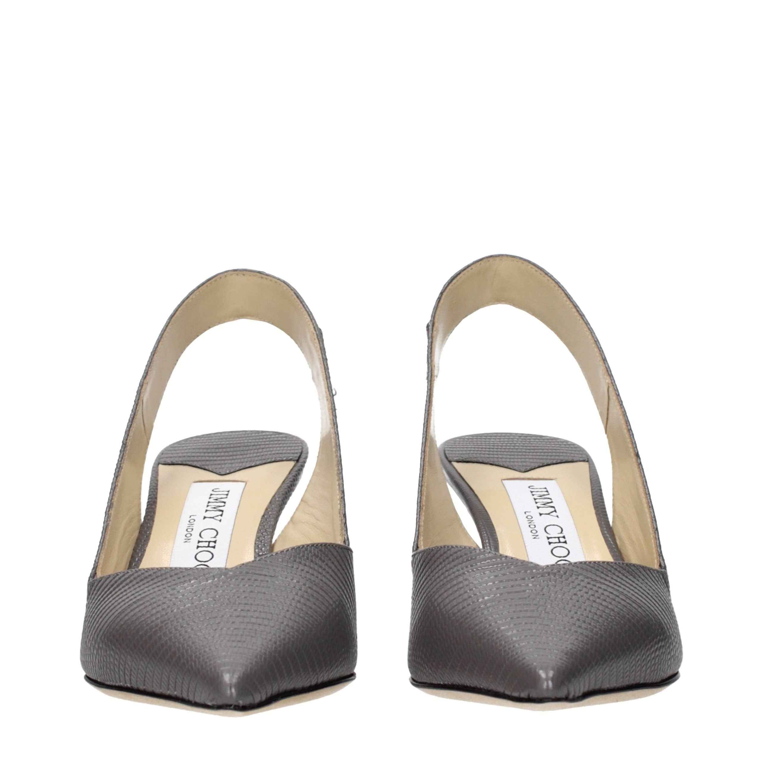 Jimmy Choo Gray Leather High Heel Pumps