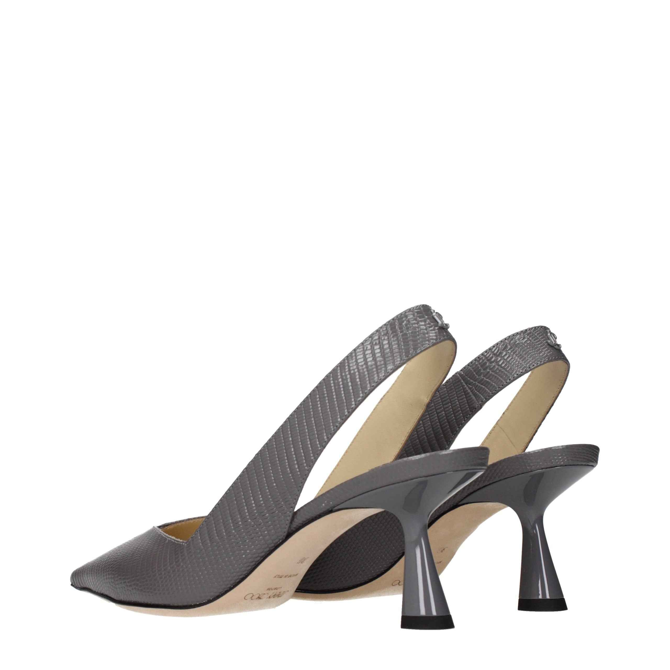 Jimmy Choo Gray Leather High Heel Pumps