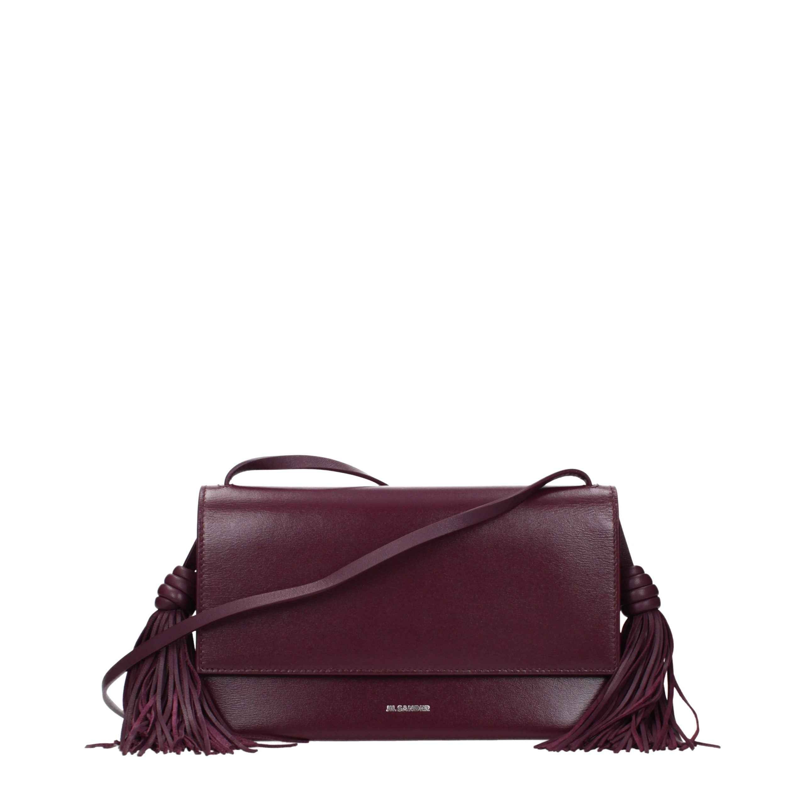 Jil Sander Red Leather Crossbody Bag