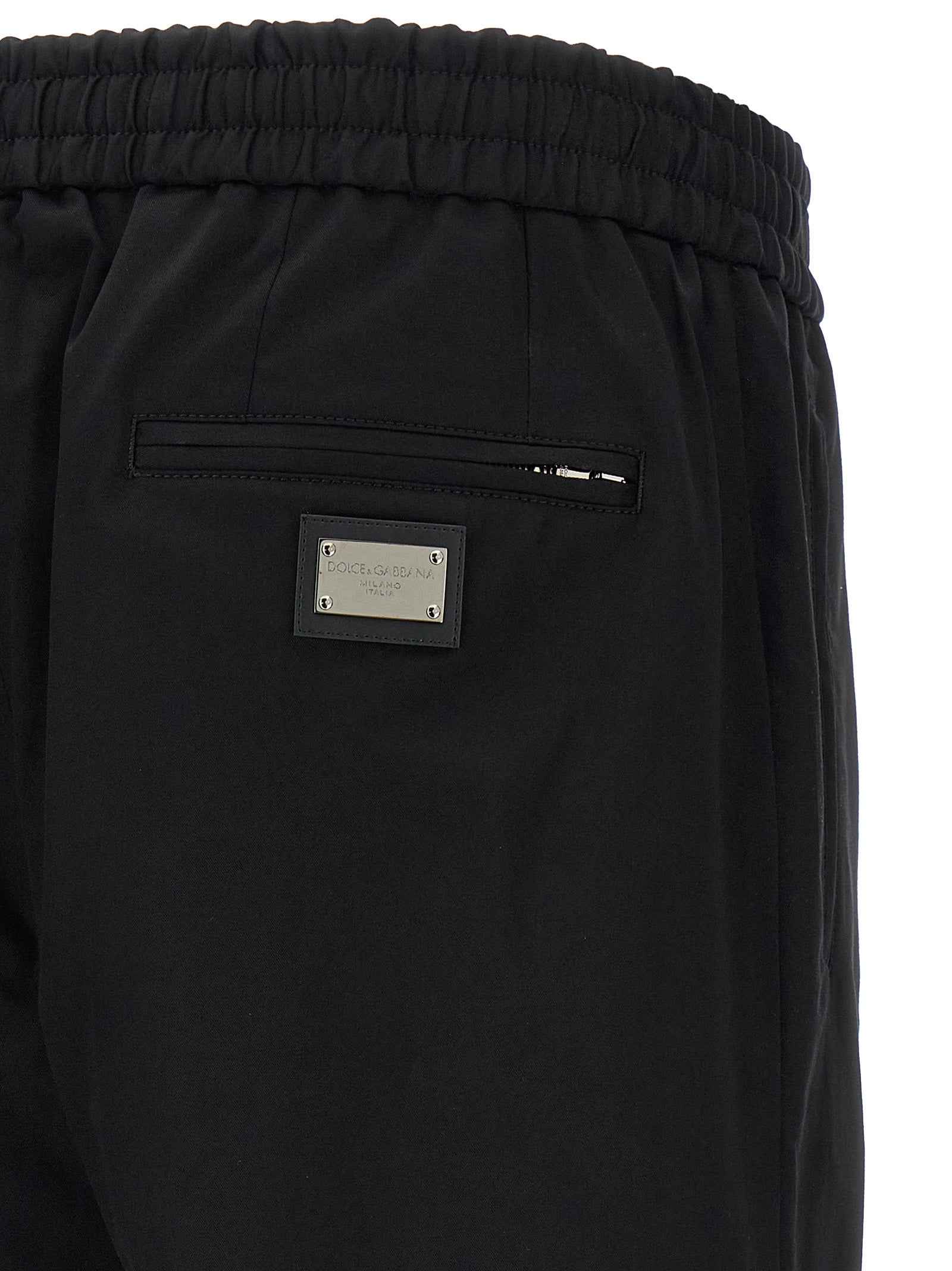 Dolce & Gabbana Black Cotton Casual Pants