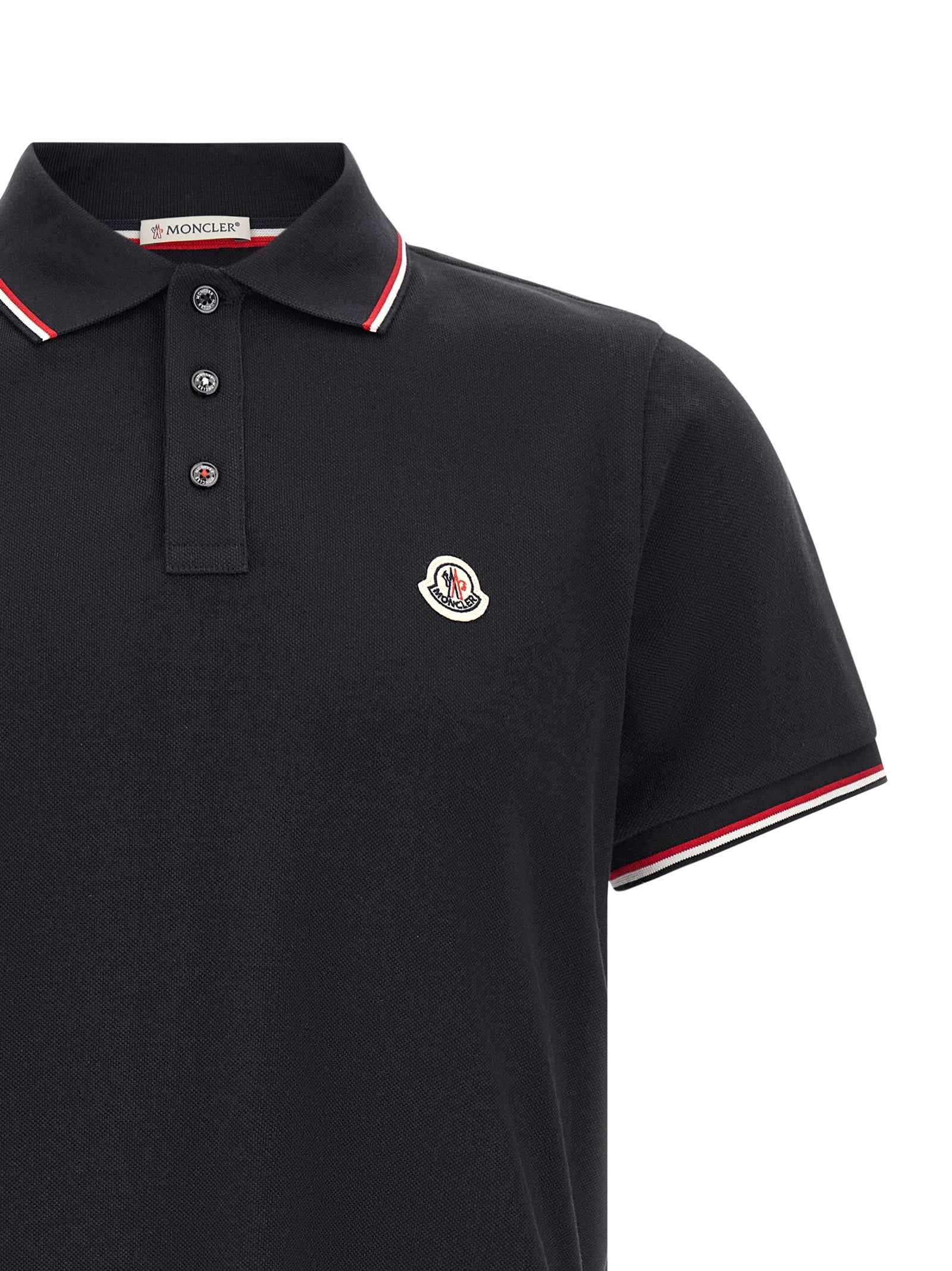 Moncler Blue Cotton Polo Shirt