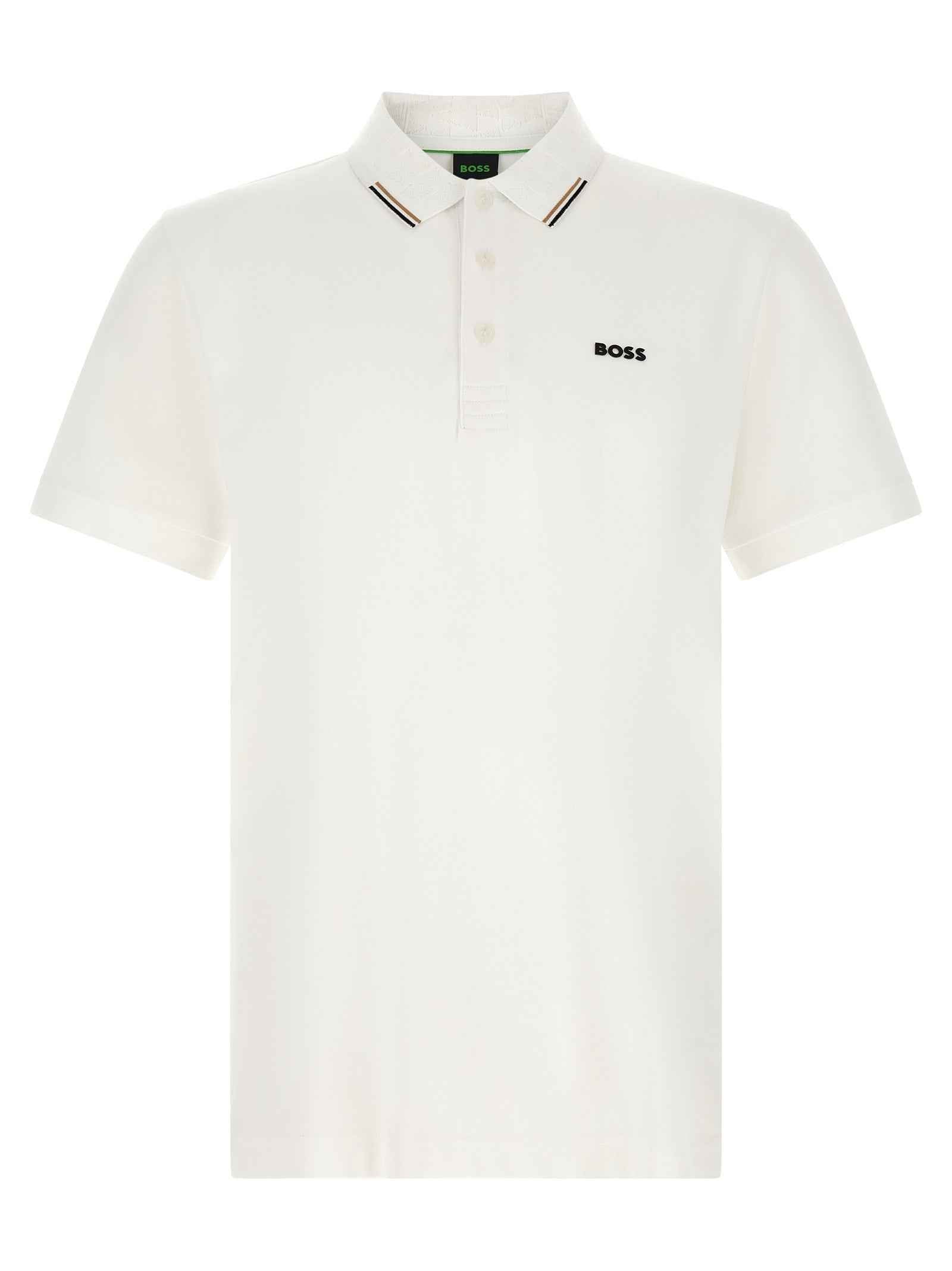 Hugo Boss White Cotton Polo Shirt