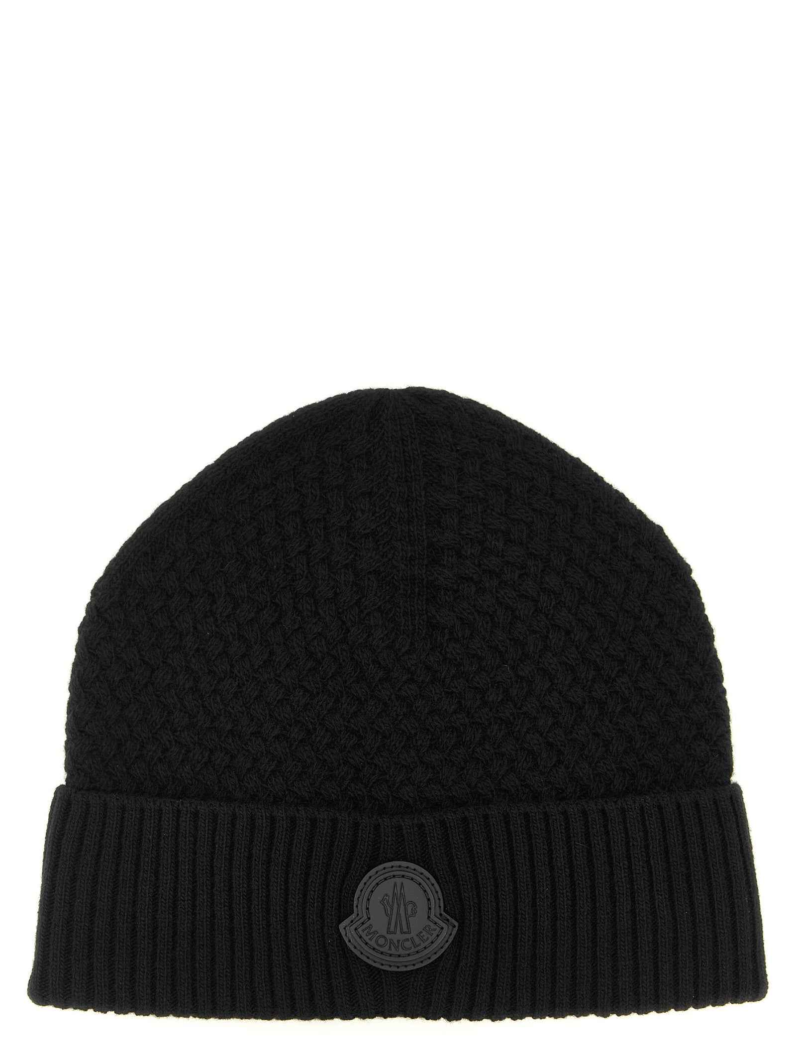 Moncler Black Leather Beanie