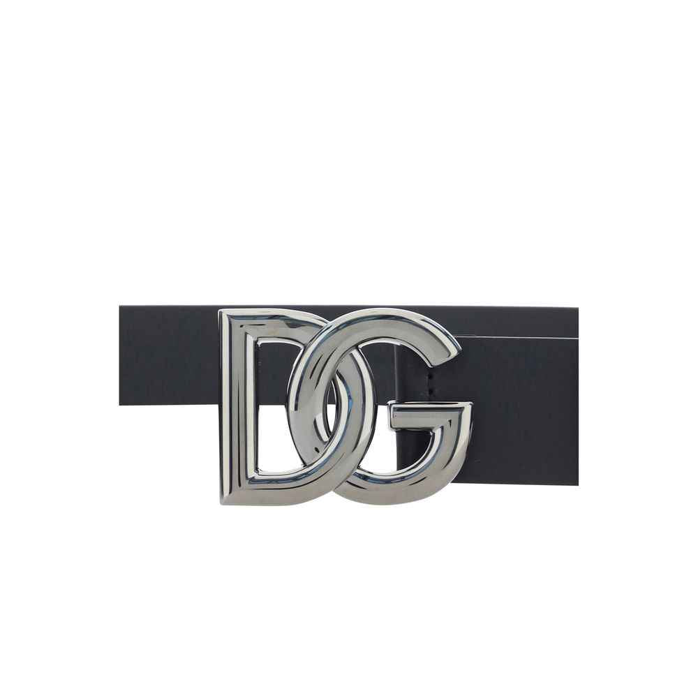 Dolce & Gabbana Black Calf Leather Bos Taurus Regular Belt