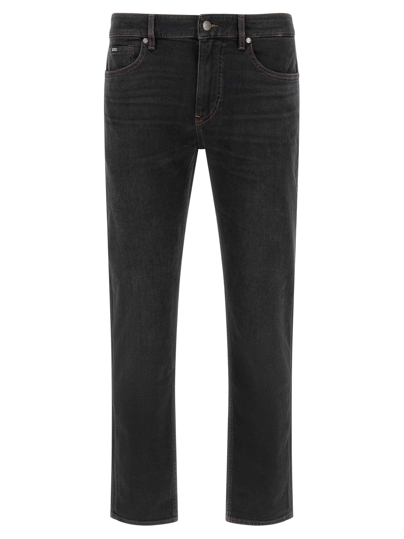 Hugo Boss Black Cotton Straight-Leg Jeans