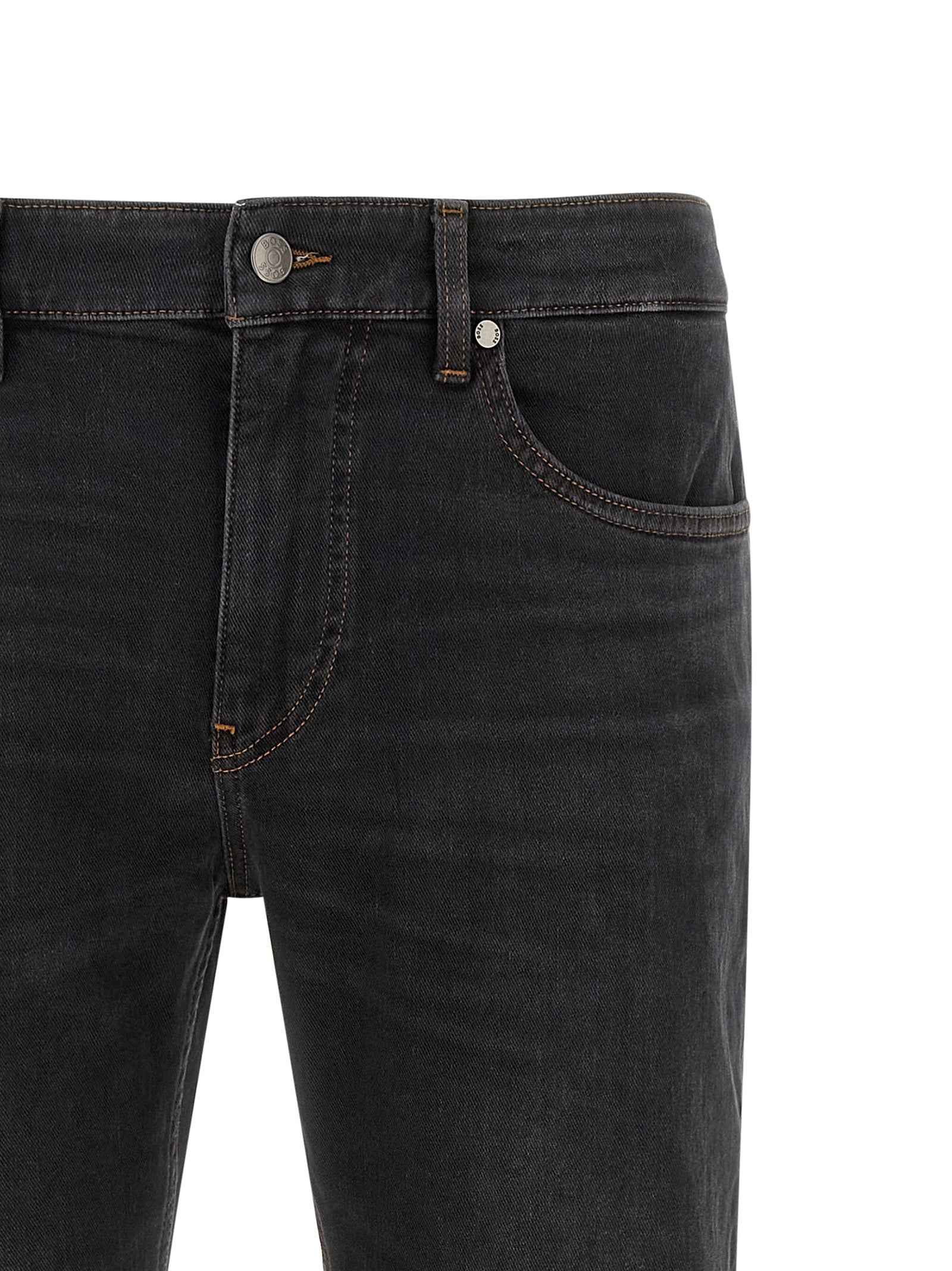Hugo Boss Black Cotton Straight-Leg Jeans