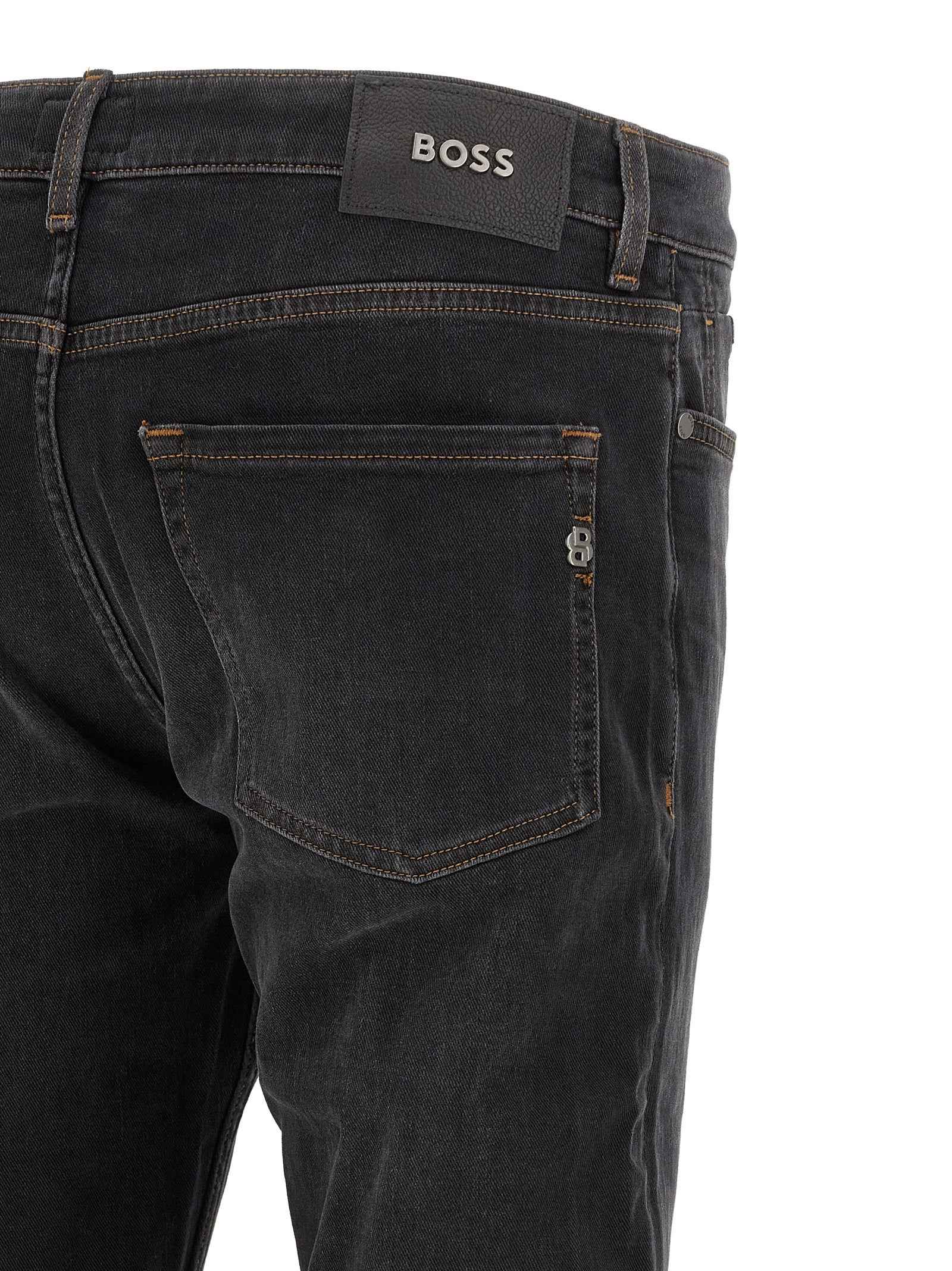 Hugo Boss Black Cotton Straight-Leg Jeans