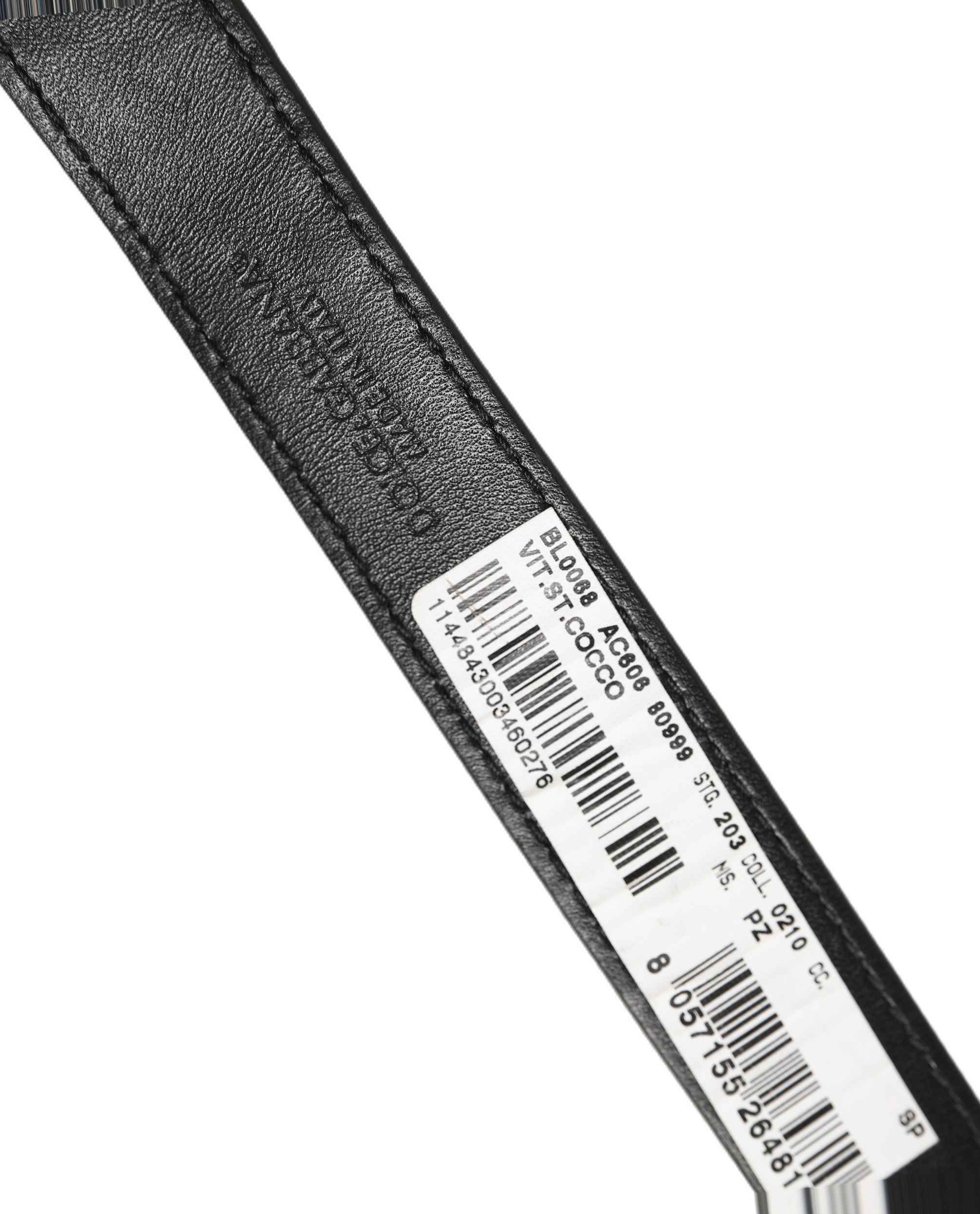 Dolce & Gabbana Black Textured Leather Gold Buckle Belt Strap Bracelet