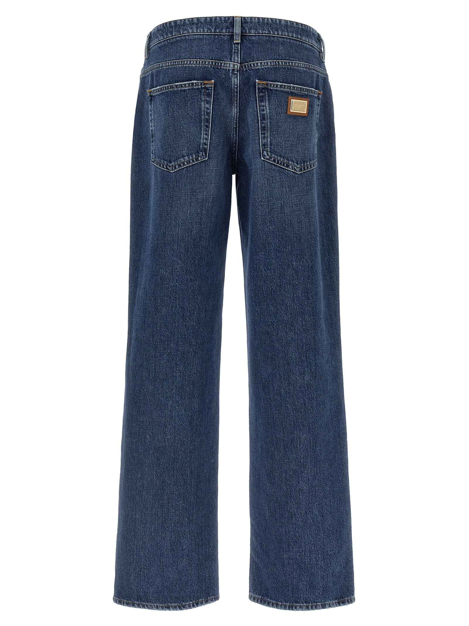 Dolce & Gabbana Blue Cotton Relaxed Fit Jeans