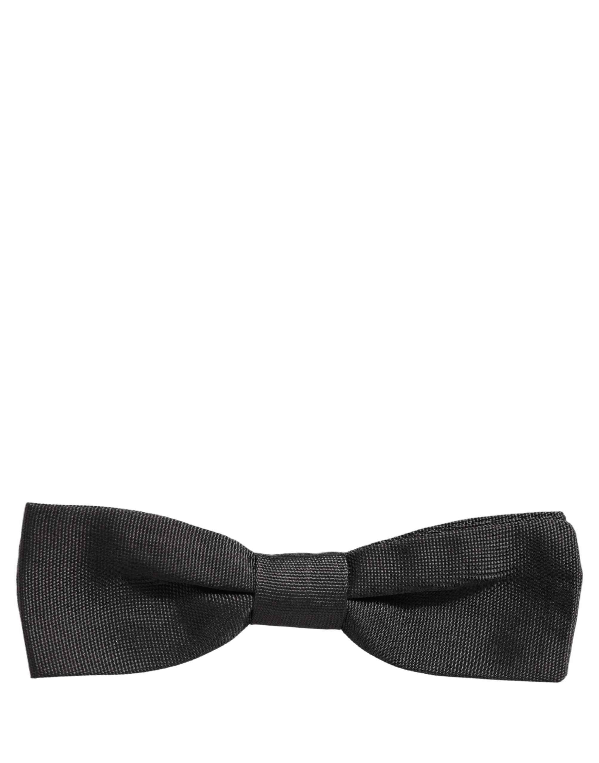 Dolce & Gabbana Men Black 100% Cotton Adjustable Neck Papillon Bow Tie