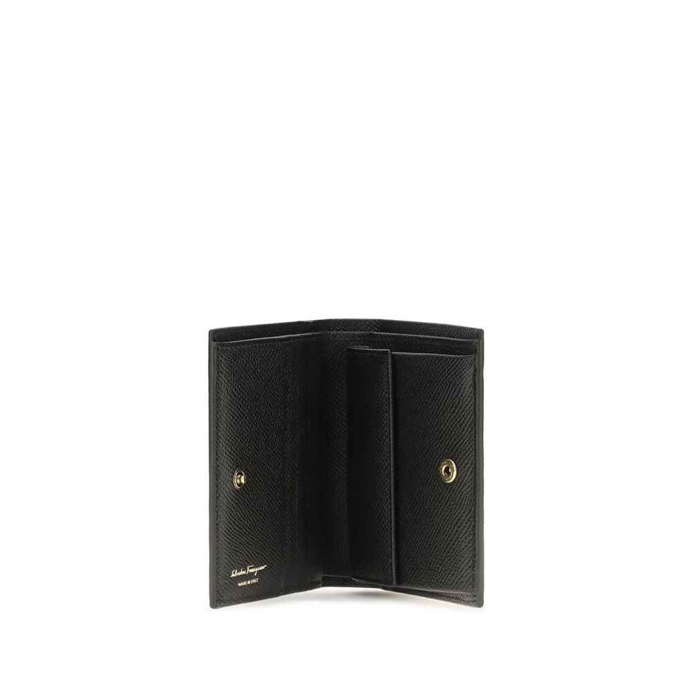 Ferragamo Black Calf Leather Bos Taurus Wallet