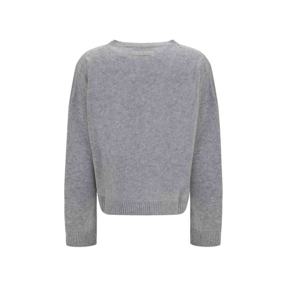 Fabiana Filippi Gray Cashmere Sweatshirt