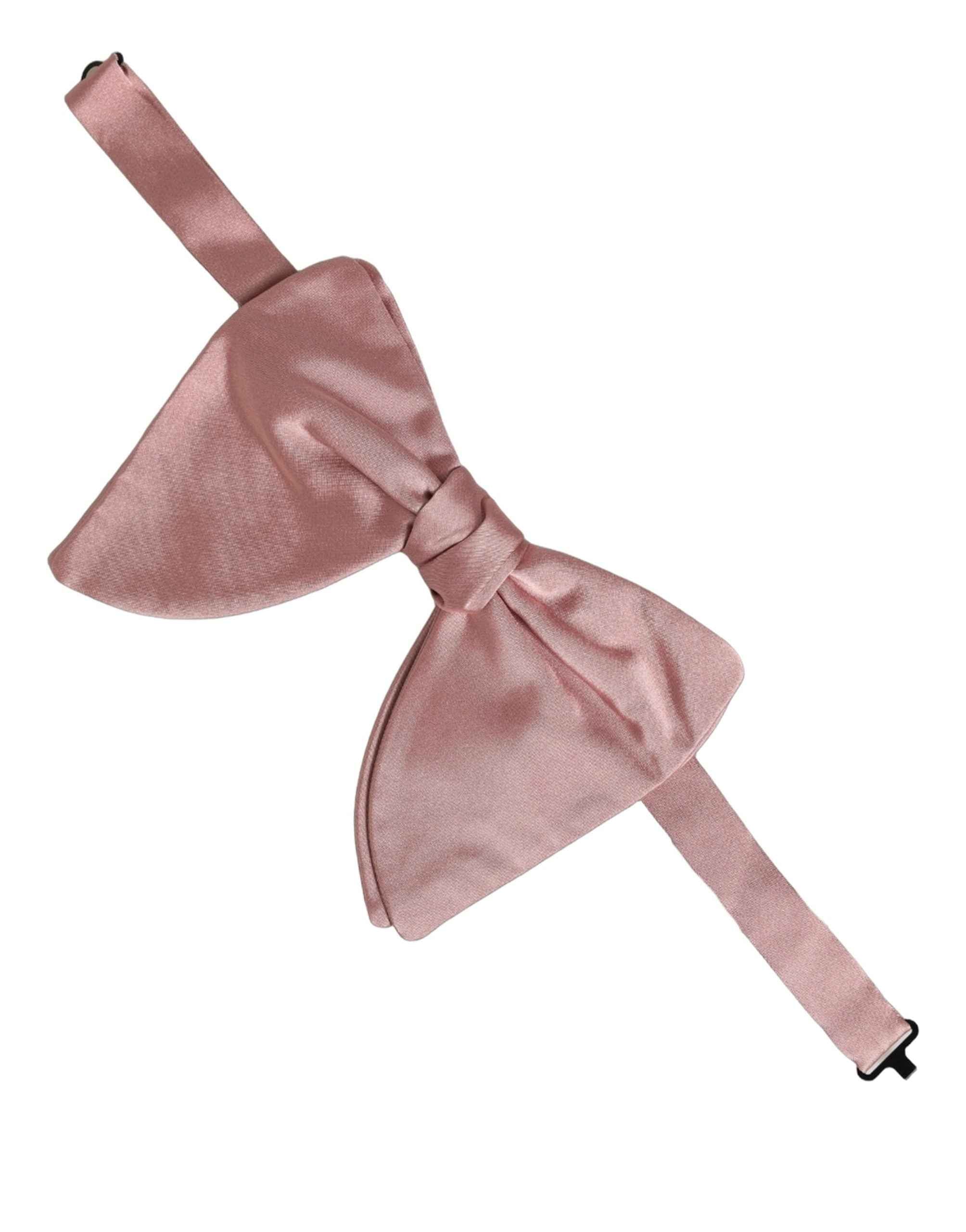 Dolce & Gabbana Men Pink 100% Silk Adjustable Neck Papillon Bow Tie