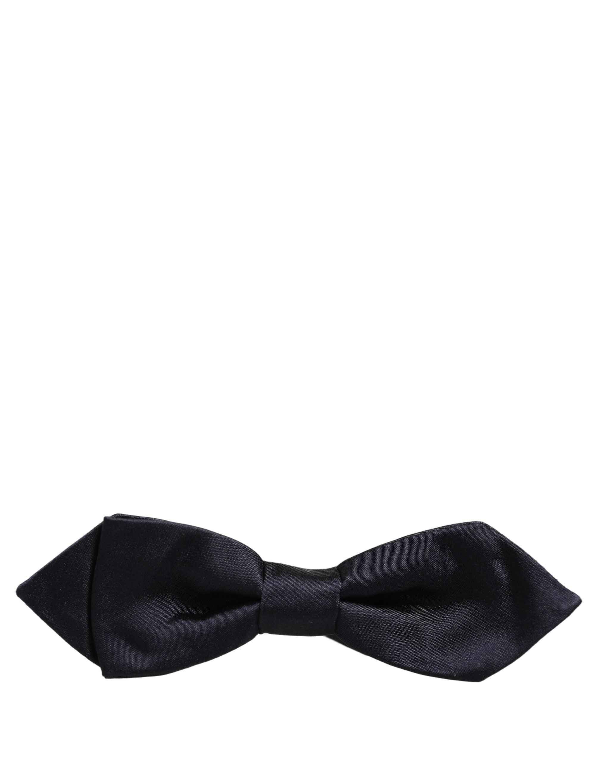 Dolce & Gabbana Men Dark Blue 100% Silk Adjustable Neck Papillon Bow Tie