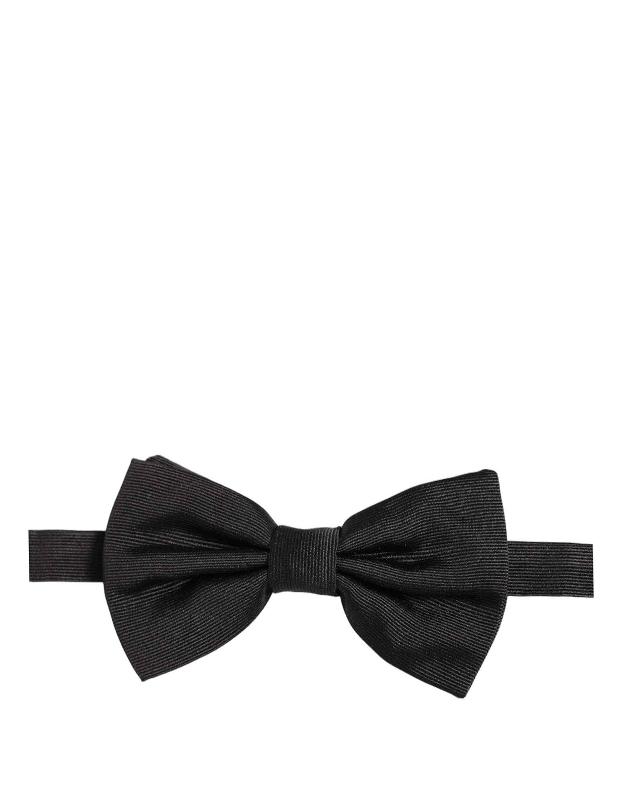 Dolce & Gabbana Men Black 100% Silk Adjustable Neck Papillon Bow Tie