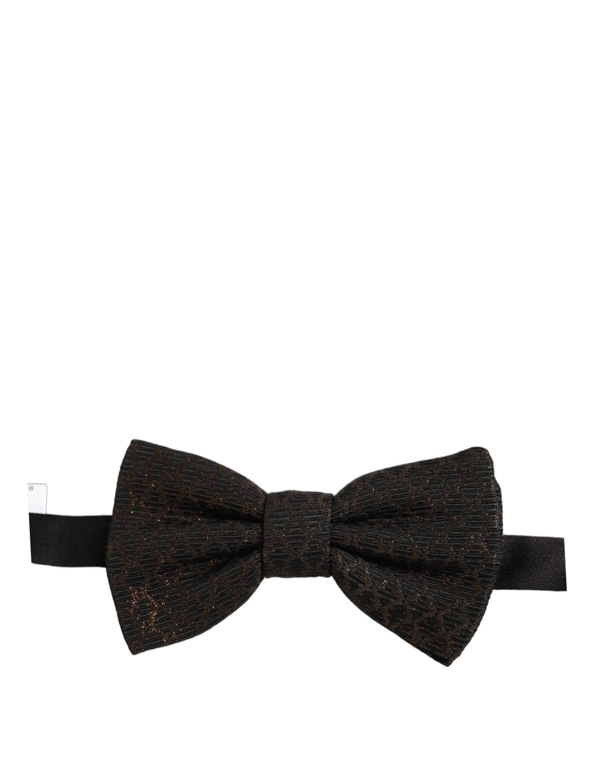 Dolce & Gabbana Men Brown 100% Silk Adjustable Neck Papillon Bow Tie