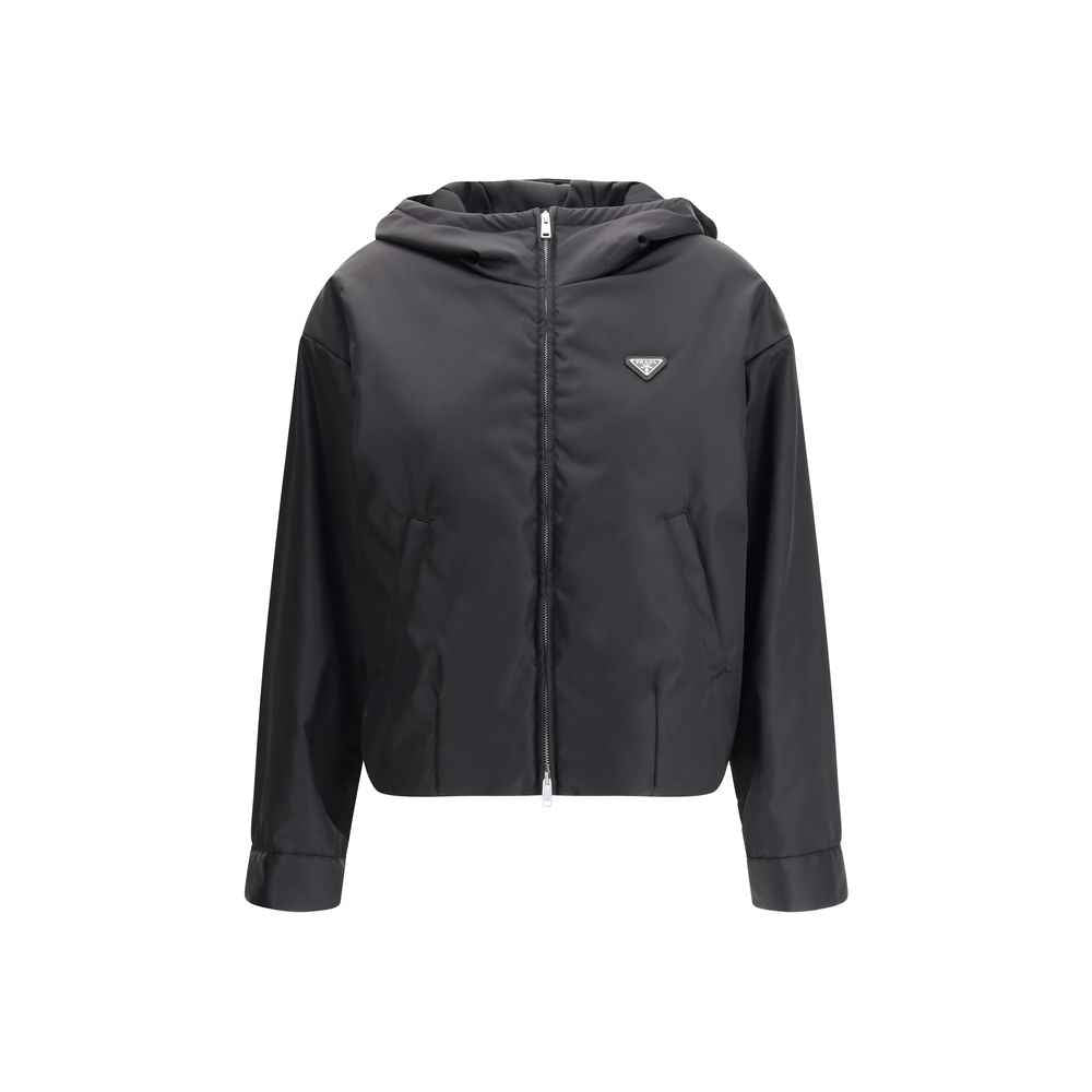 Prada Black Recycled Polyamide Shell Jacket