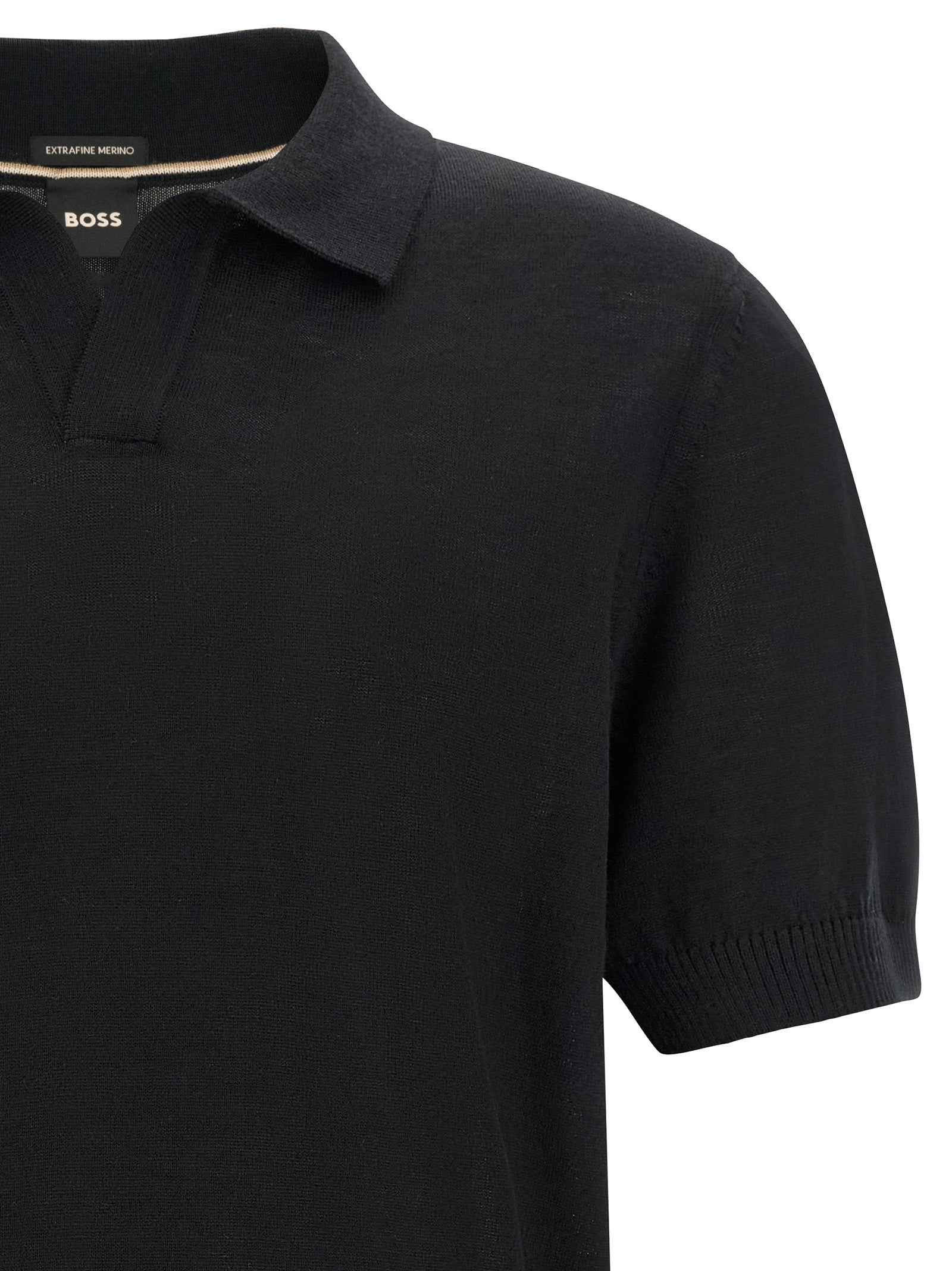 Hugo Boss Black Virgin Wool Polo Shirt