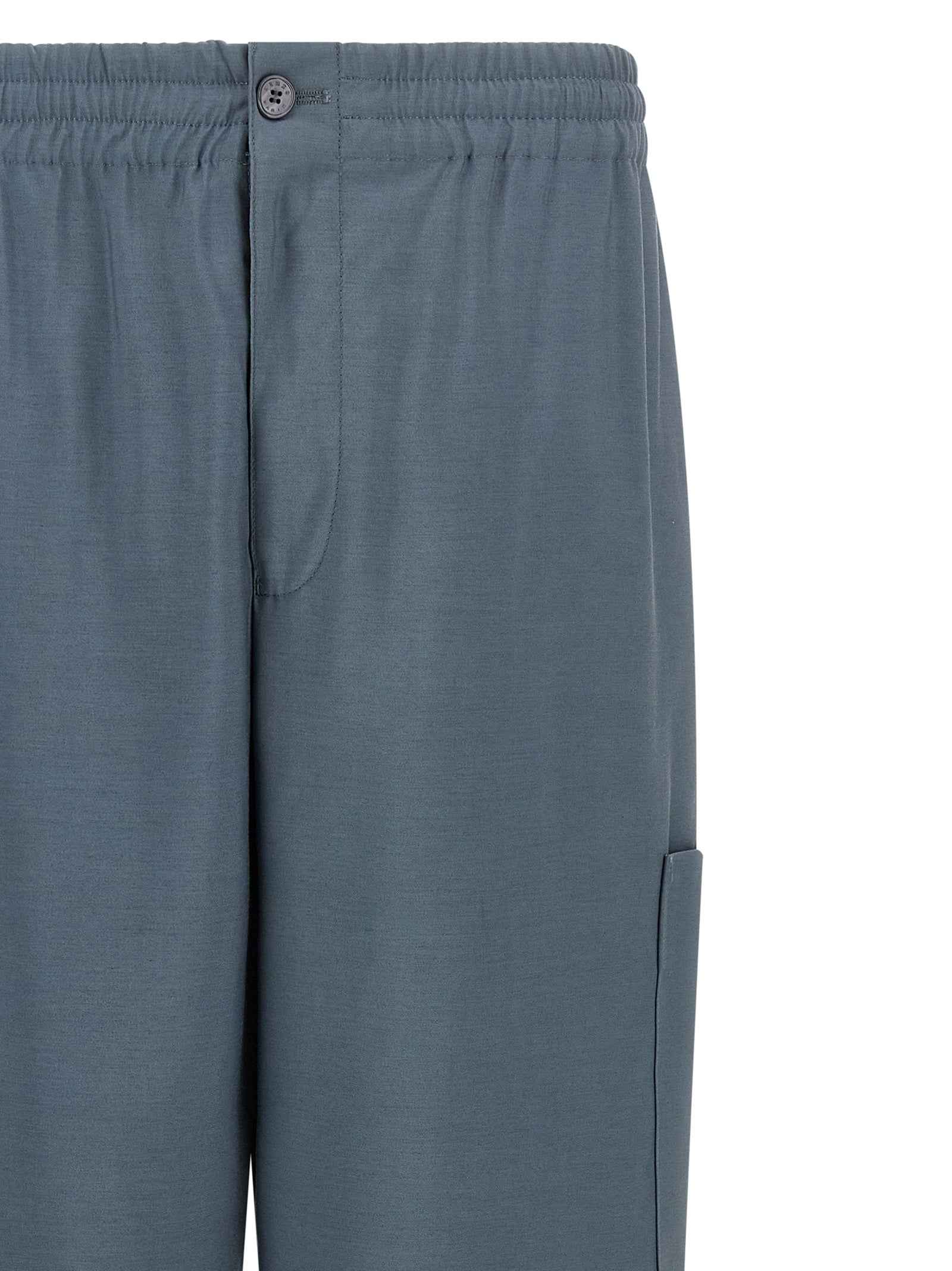 Kenzo Gray Wool Cargo Pants