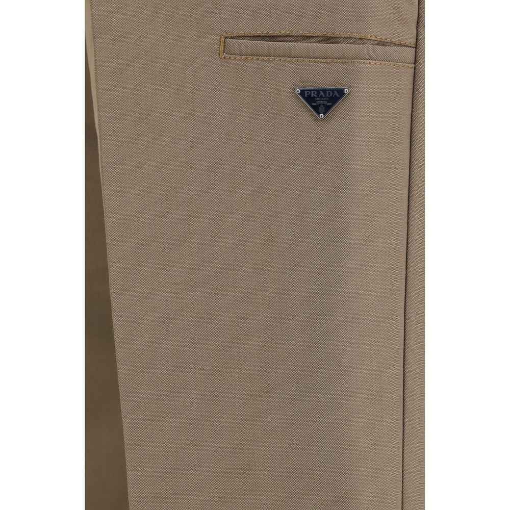 Prada Brown Cotton Casual Pants