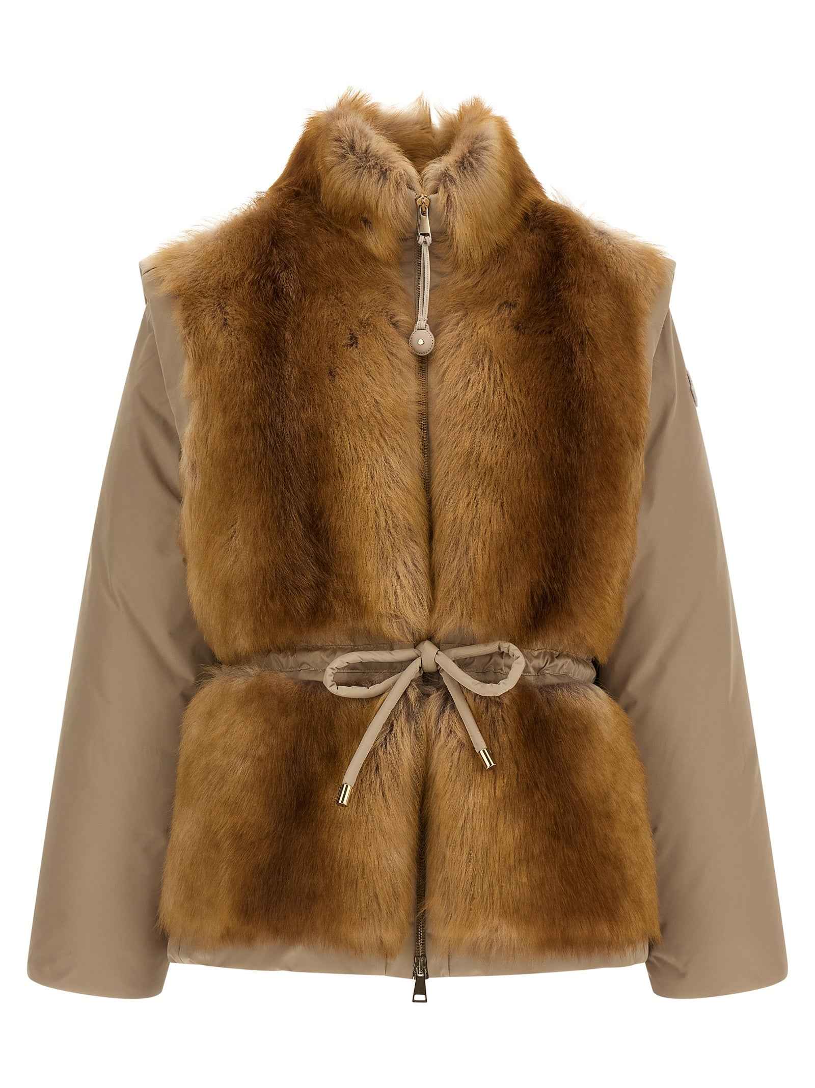 Moncler Beige Polyester Sleeveless Jacket