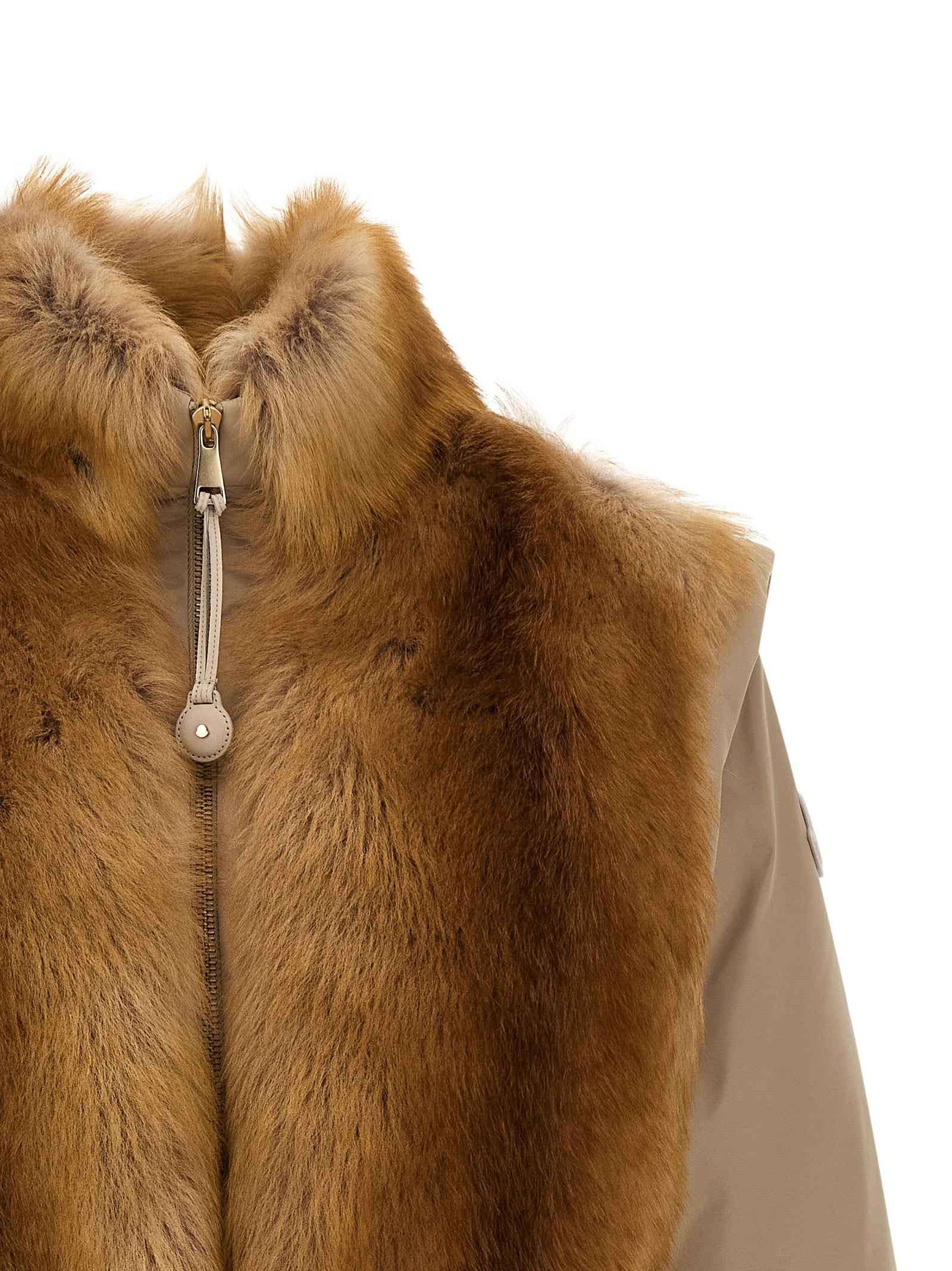Moncler Beige Polyester Sleeveless Jacket