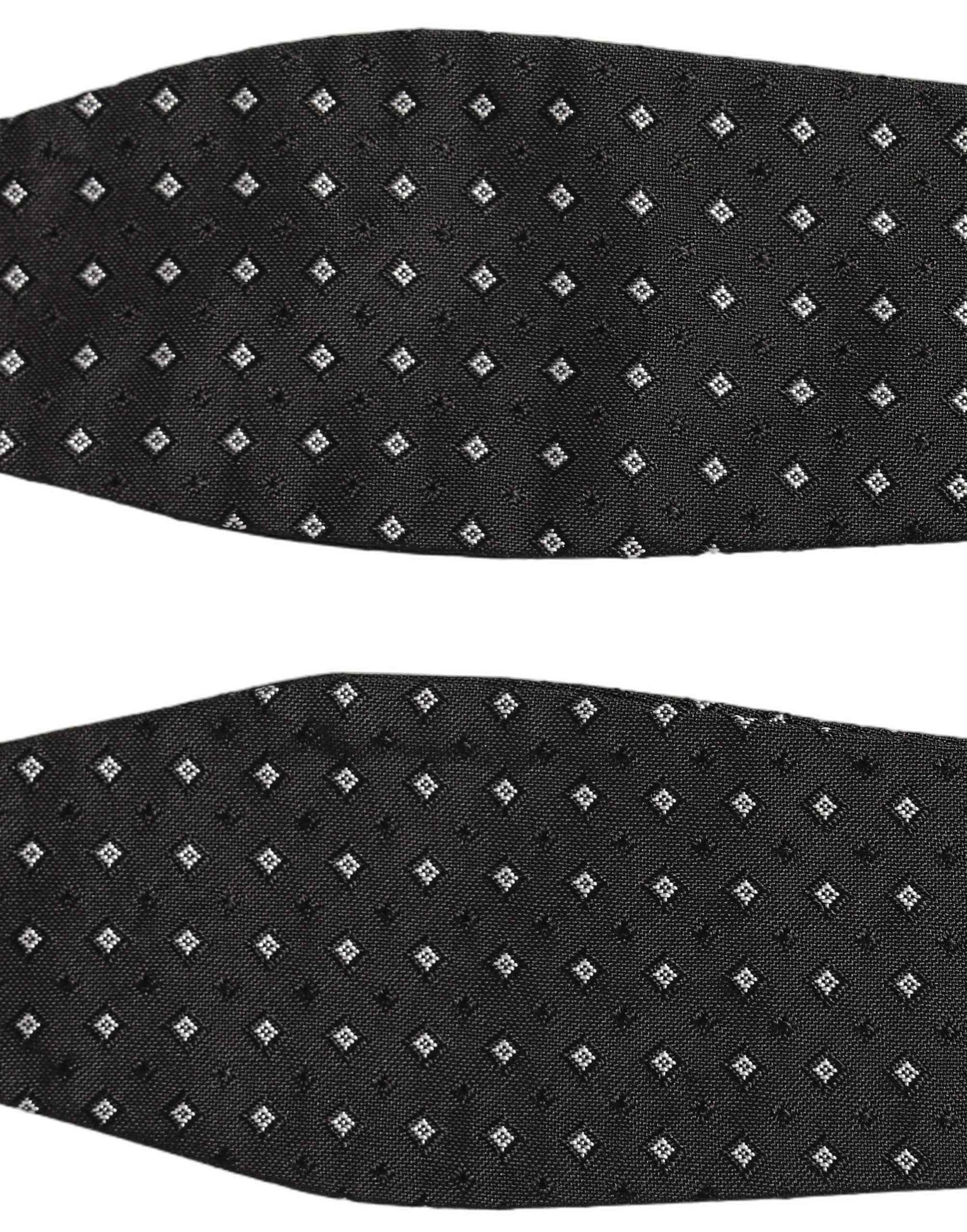 Dolce & Gabbana Black White Polka Dot Adjustable Neck Papillon Bow Tie
