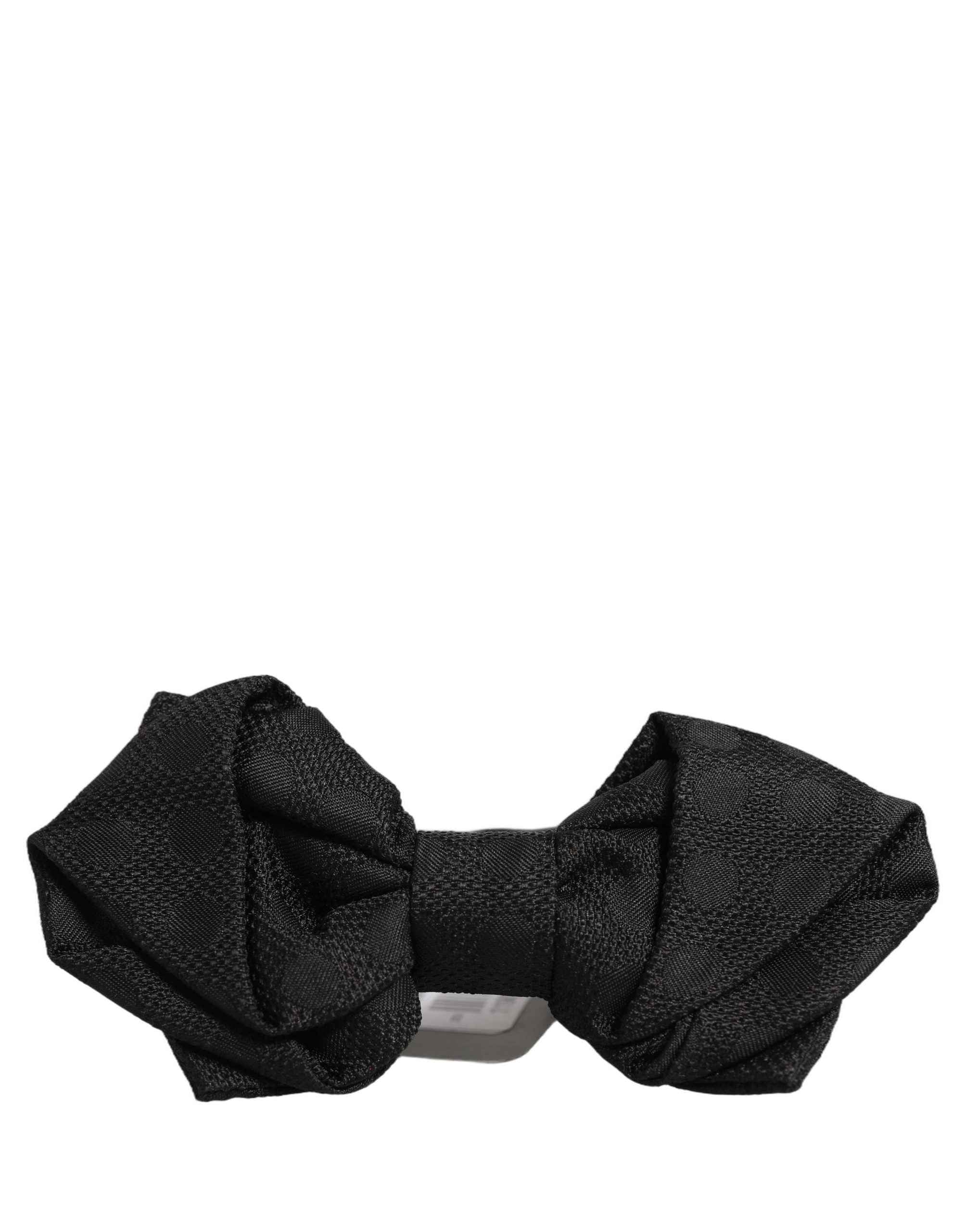Dolce & Gabbana Men Black 100% Silk Adjustable Neck Papillon Bow Tie