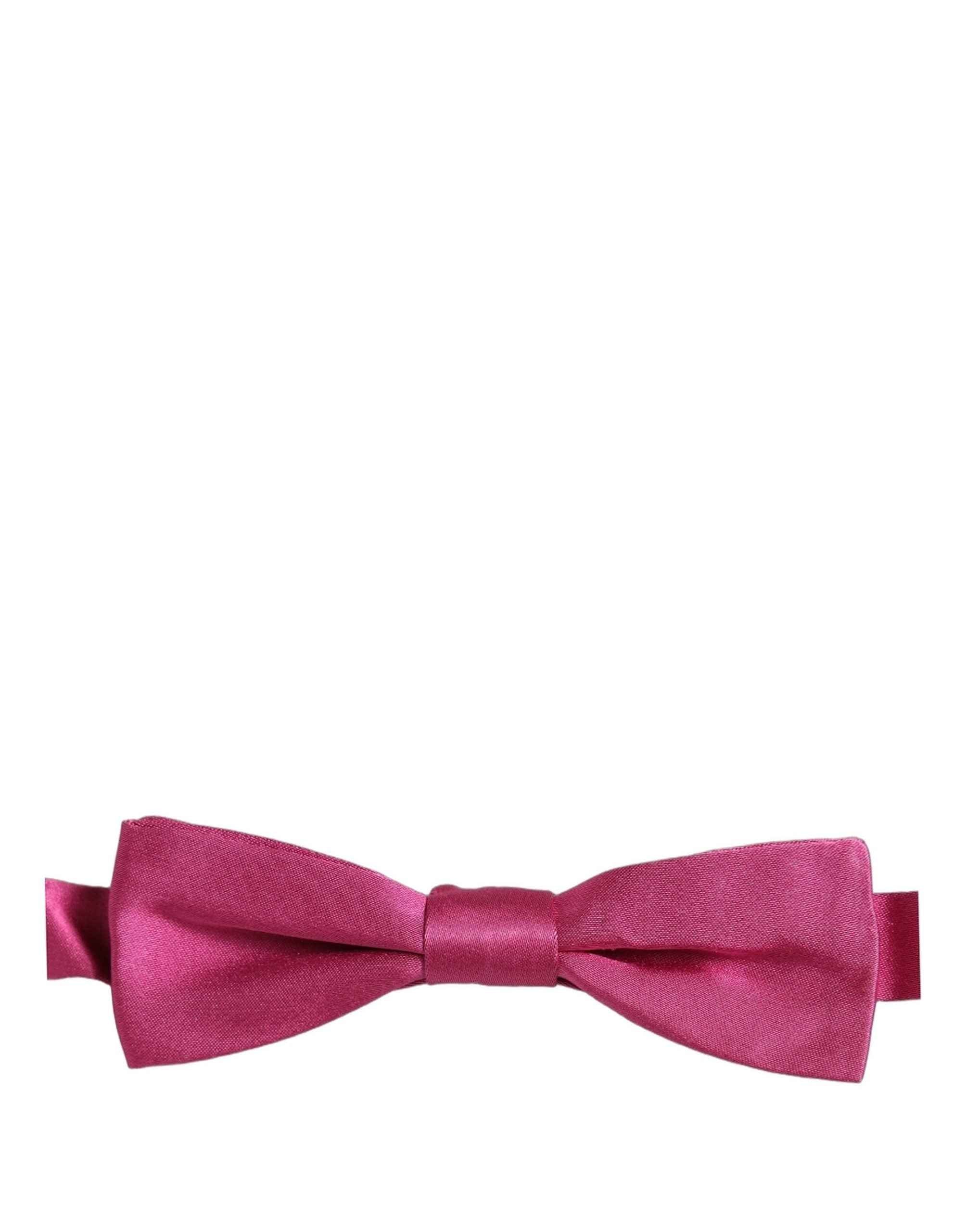 Dolce & Gabbana Men Pink 100% Silk Adjustable Neck Papillon Bow Tie