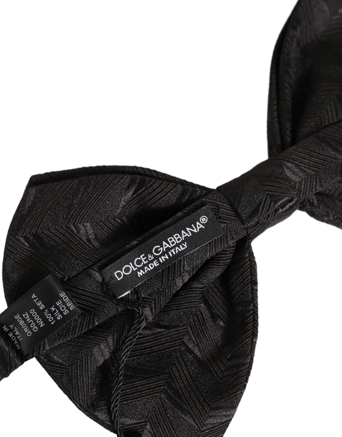 Dolce & Gabbana Men Black Patterned Adjustable Neck Papillon Bow Tie