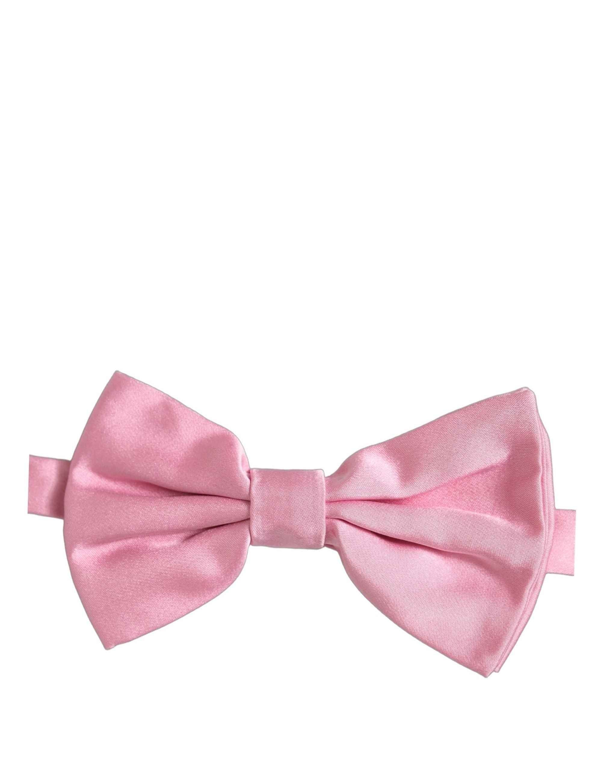 Dolce & Gabbana Men Pink 100% Silk Adjustable Neck Papillon Bow Tie