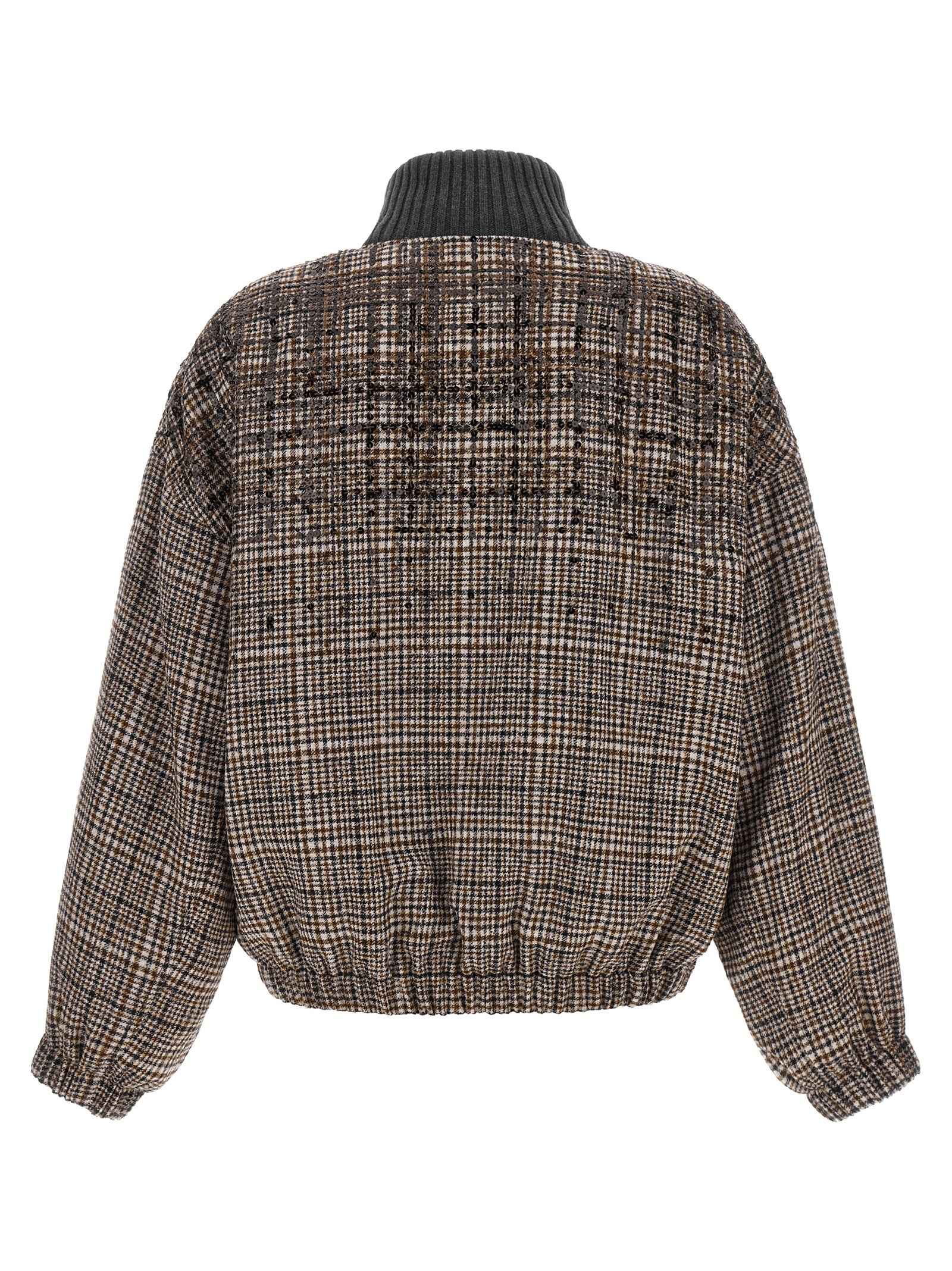 Brunello Cucinelli Brown Alpaca Leather Bomber