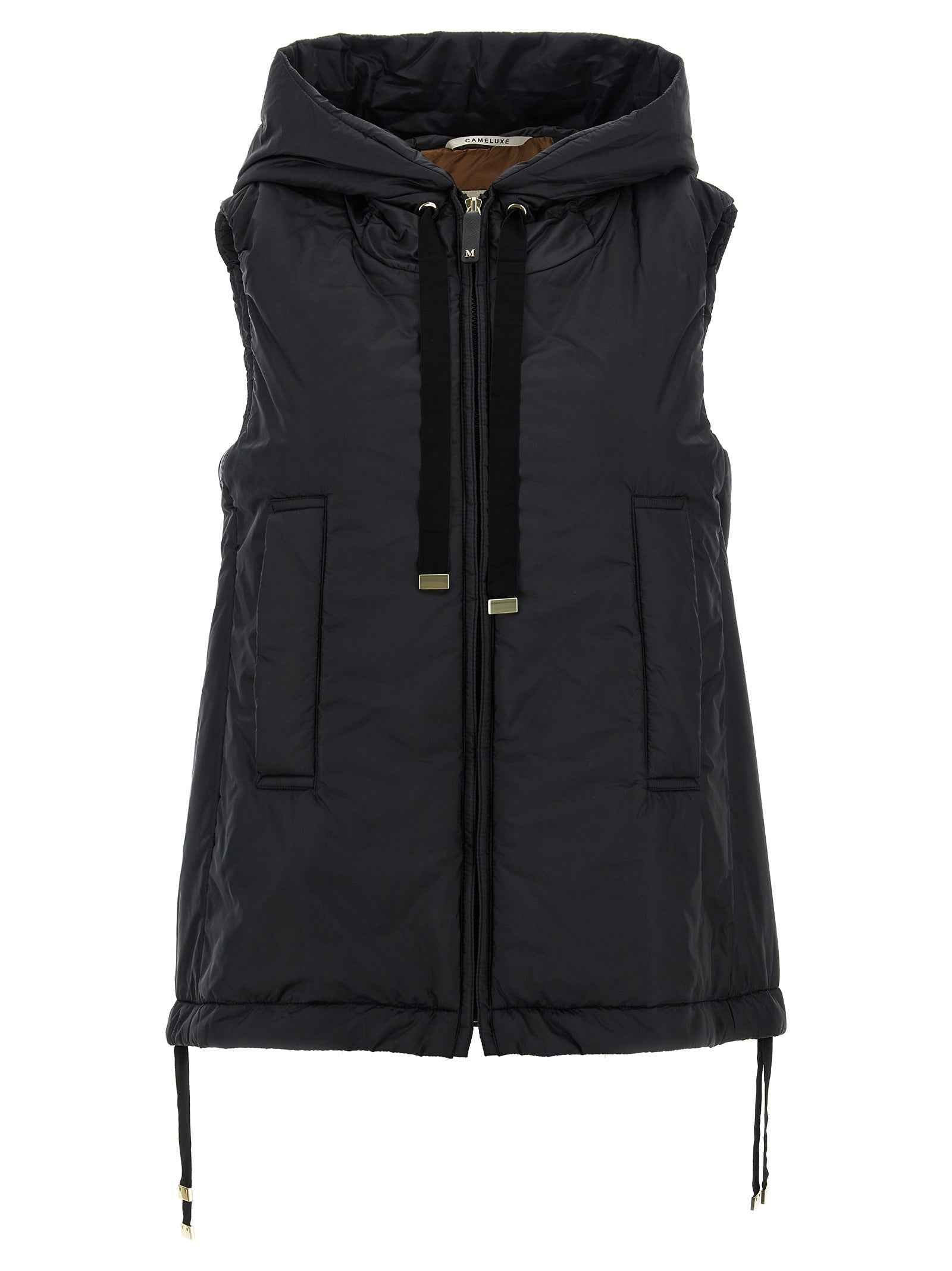 Max Mara Black Polyester Sleeveless Jacket