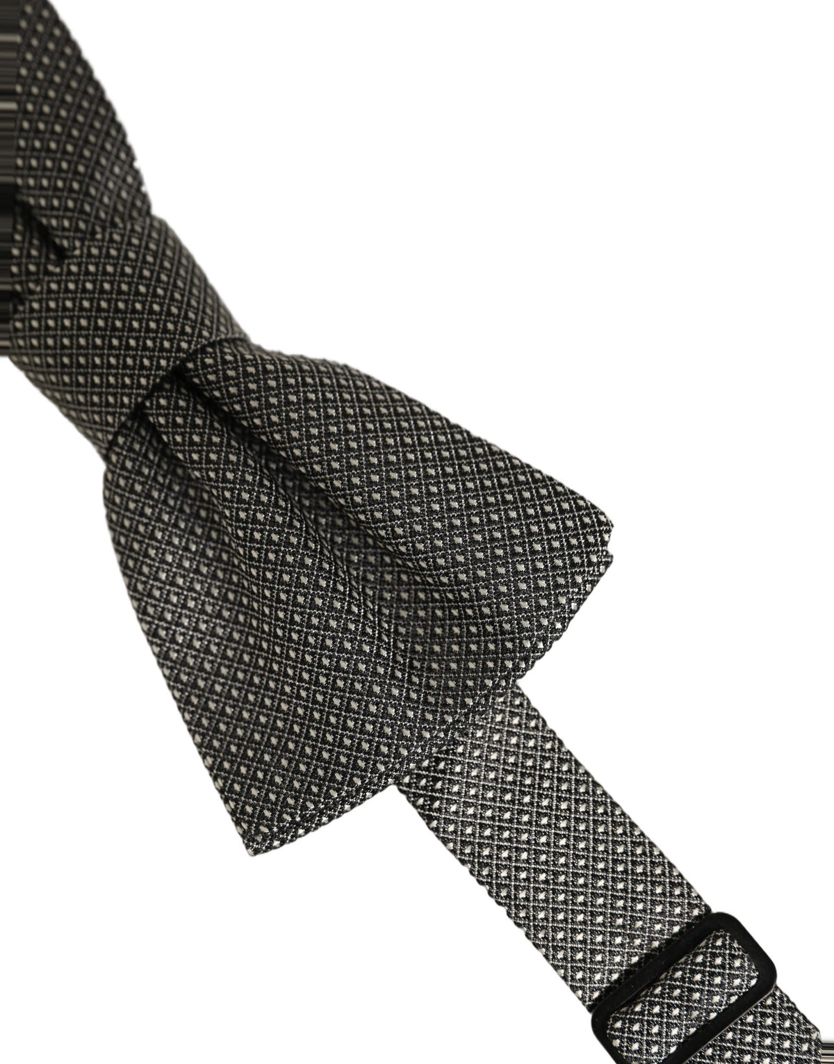 Dolce & Gabbana Men Gray Silk Patterned Adjustable Neck Papillon Bow Tie