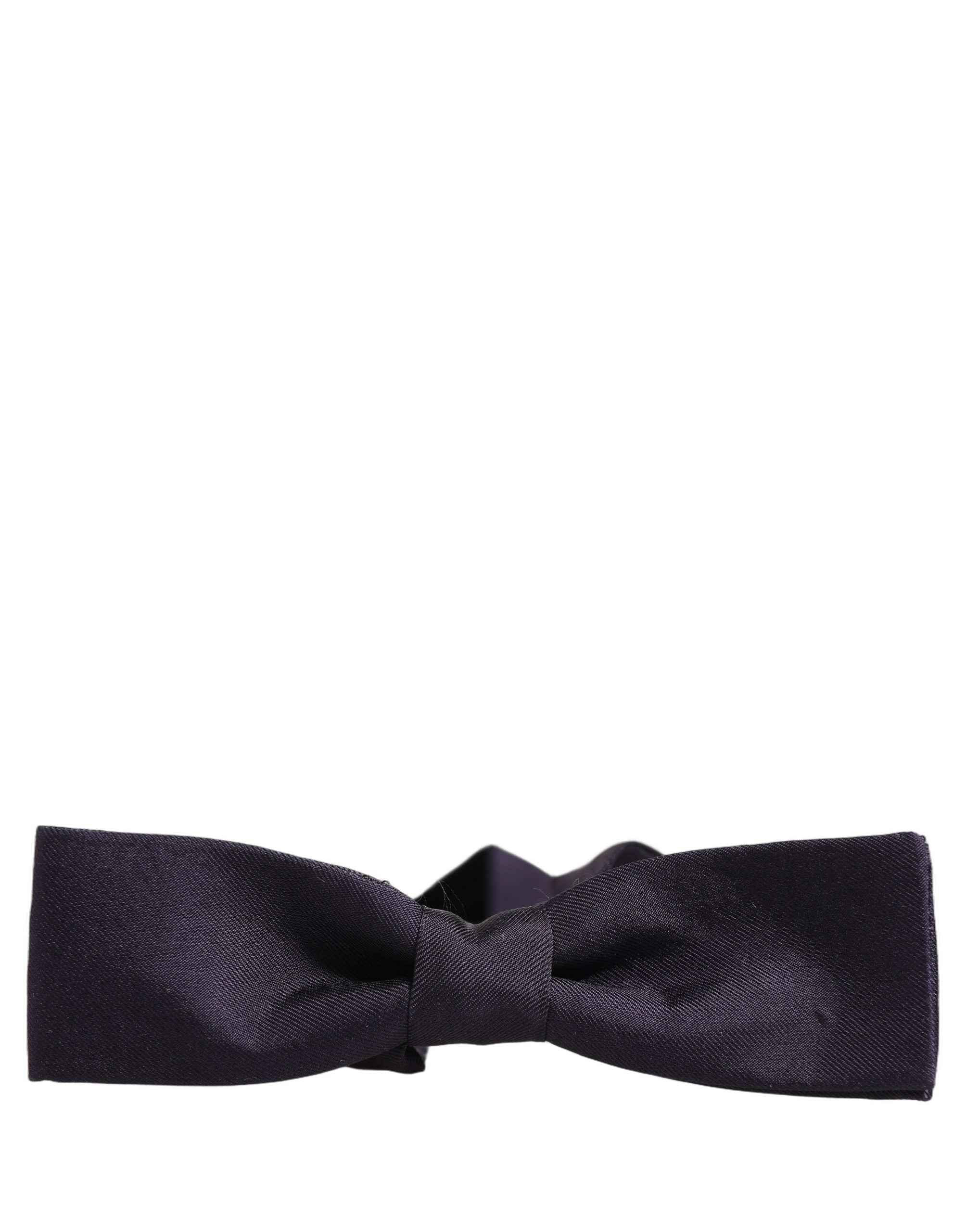 Dolce & Gabbana Men Violet 100% Silk Adjustable Neck Papillon Bow Tie