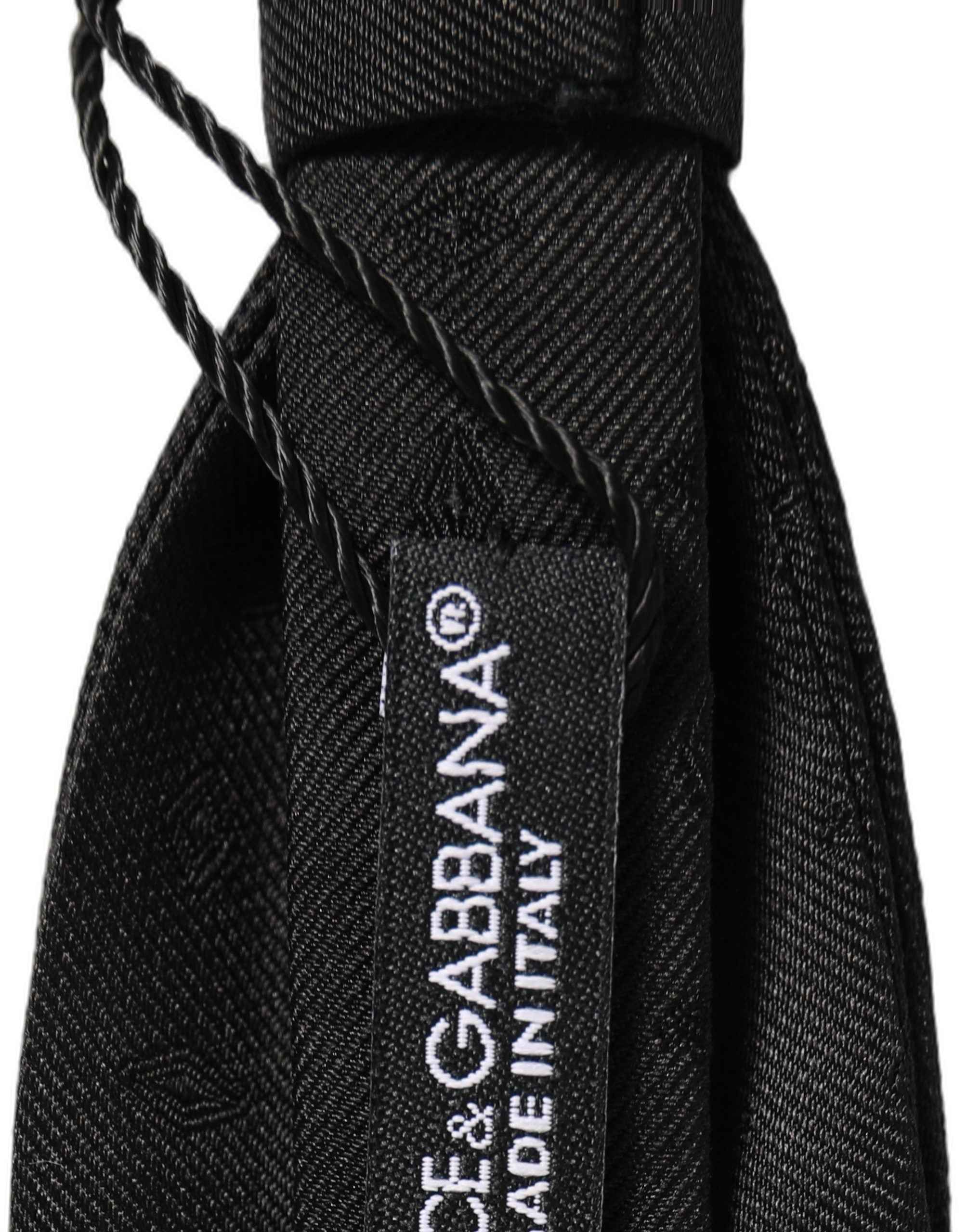 Dolce & Gabbana Men Black 100% Silk Adjustable Neck Papillon Bow Tie