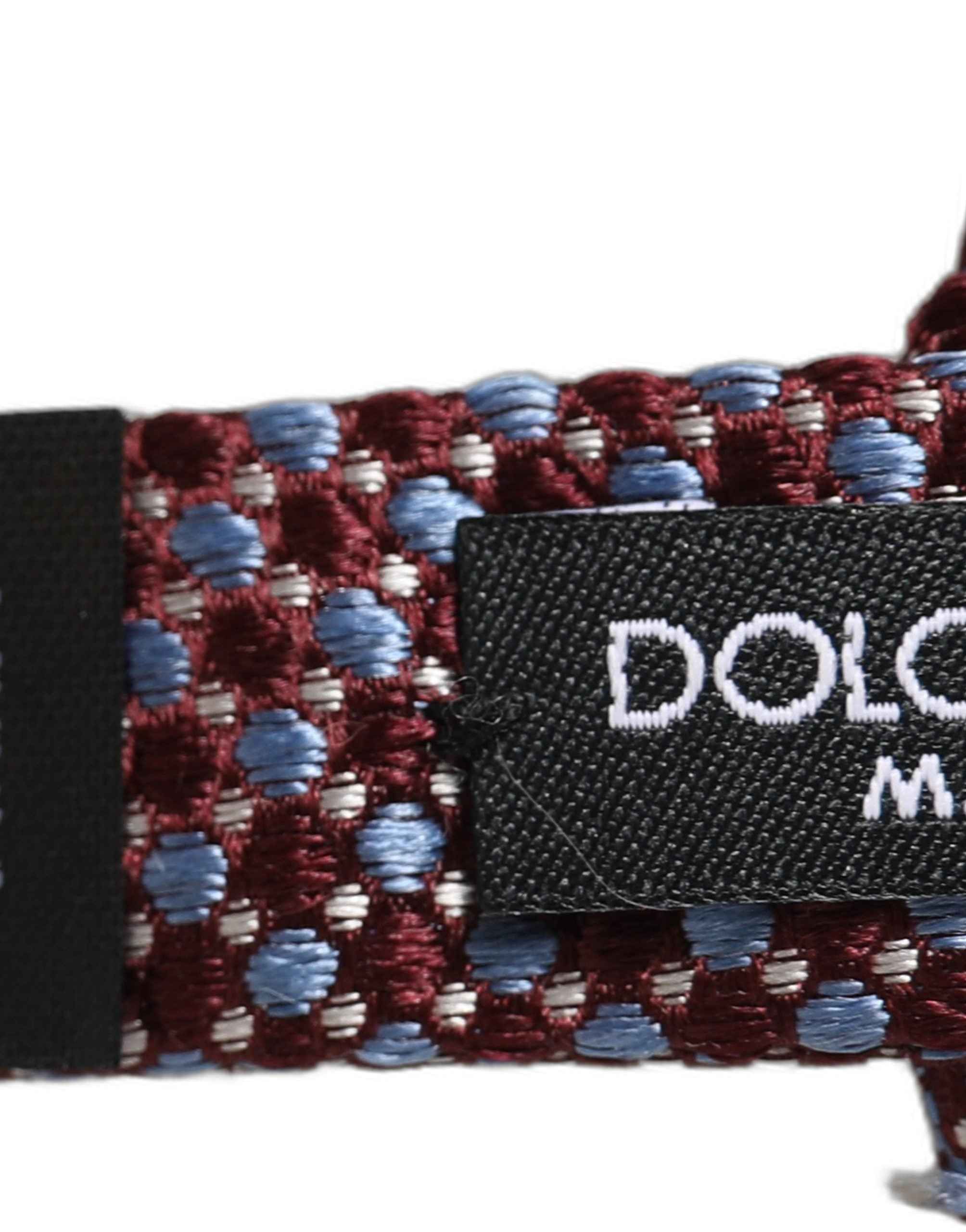 Dolce & Gabbana Blue Burgundy Woven Adjustable Neck Papillon Bow Tie